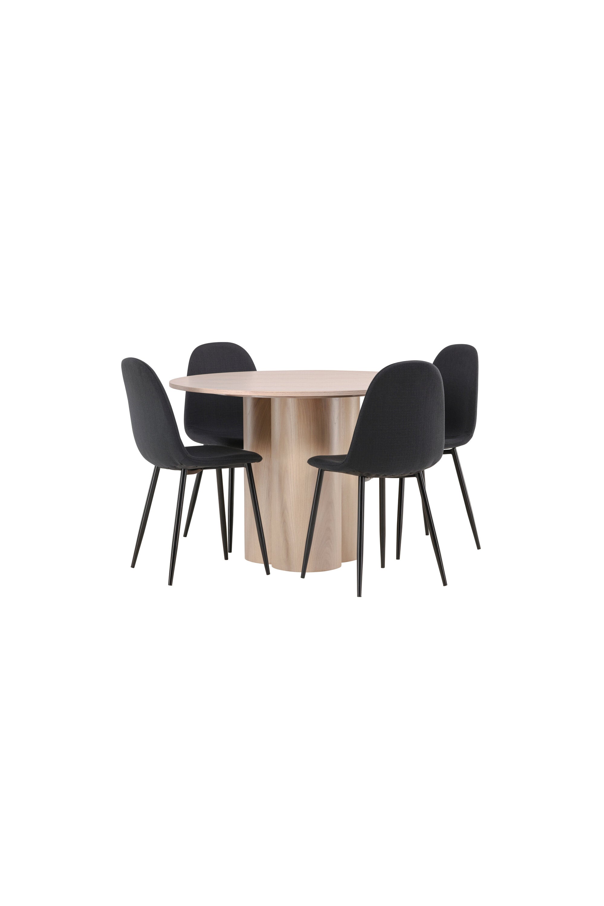 Olivia Esszimmer Set + Polar ⌀110cm/4St. in Natur / Schwarz präsentiert im Onlineshop von KAQTU Design AG. Esszimmerset ist von Venture Home
