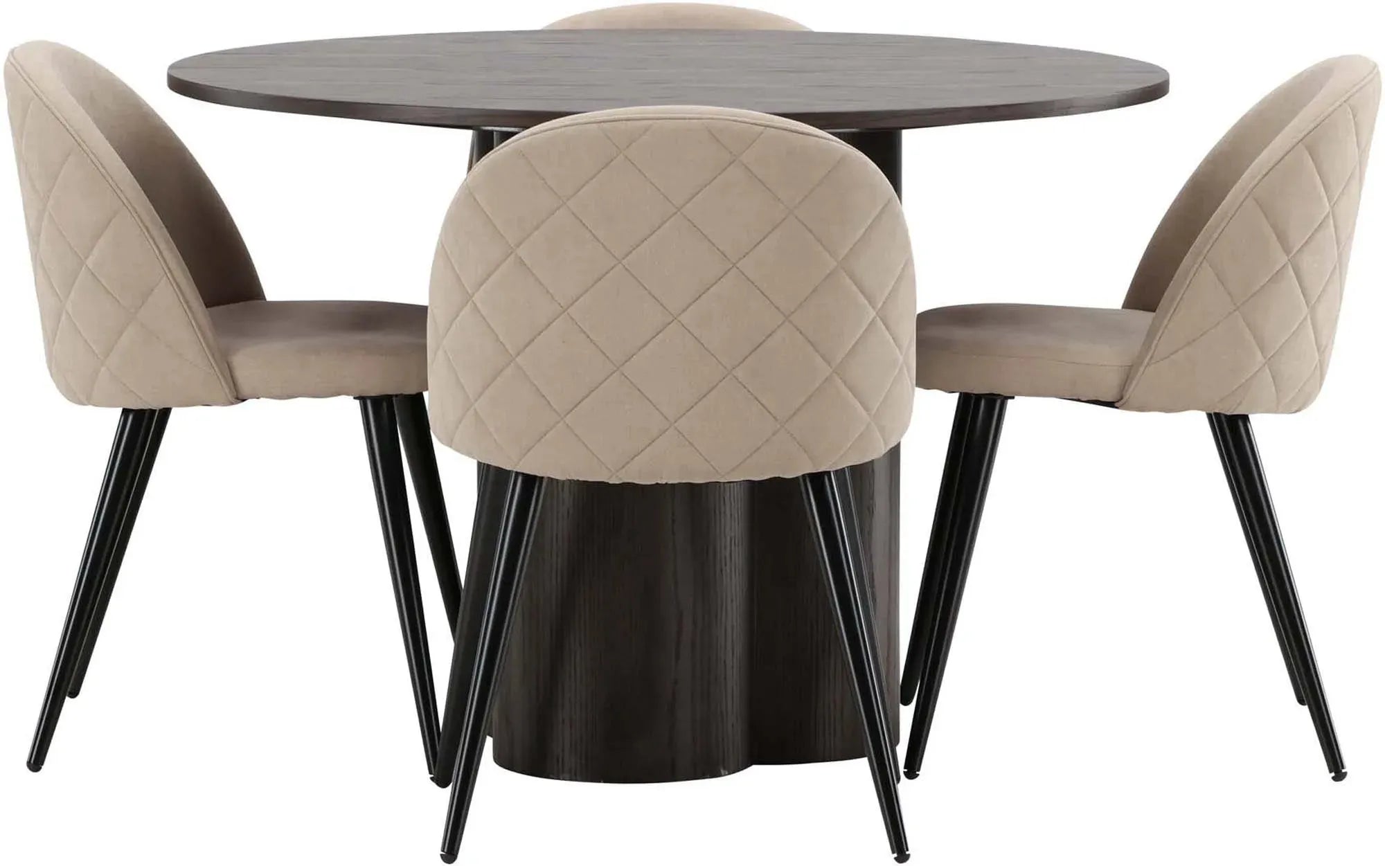 Elegantes Olivia Esszimmer Set, Velvet, 110cm, 4 Stühle, Venture Home.