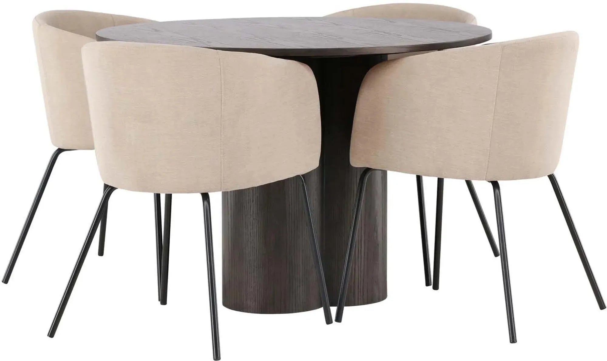 Stilvolles Olivia Esszimmer Set mit rundem Tisch und 4 Stühlen.