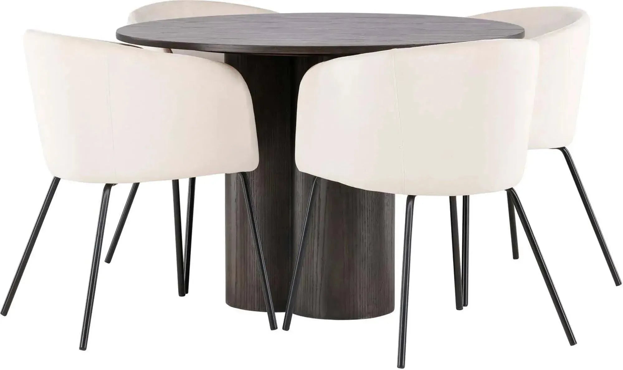 Stilvolles Olivia Esszimmer Set mit rundem Tisch und 4 Stühlen.