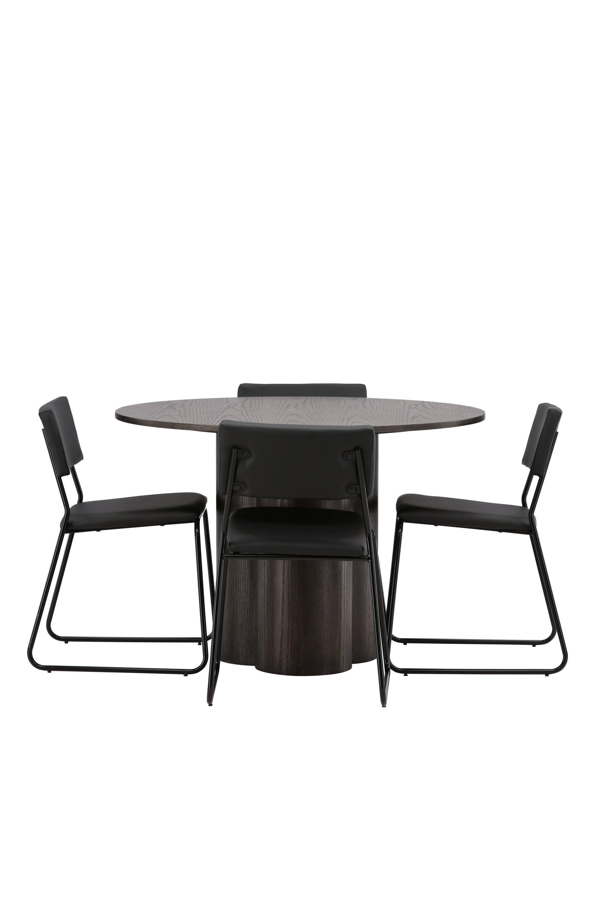Olivia Esszimmer Set + Kenth ⌀110cm/4St. in Braun / Schwarz präsentiert im Onlineshop von KAQTU Design AG. Esszimmerset ist von Venture Home