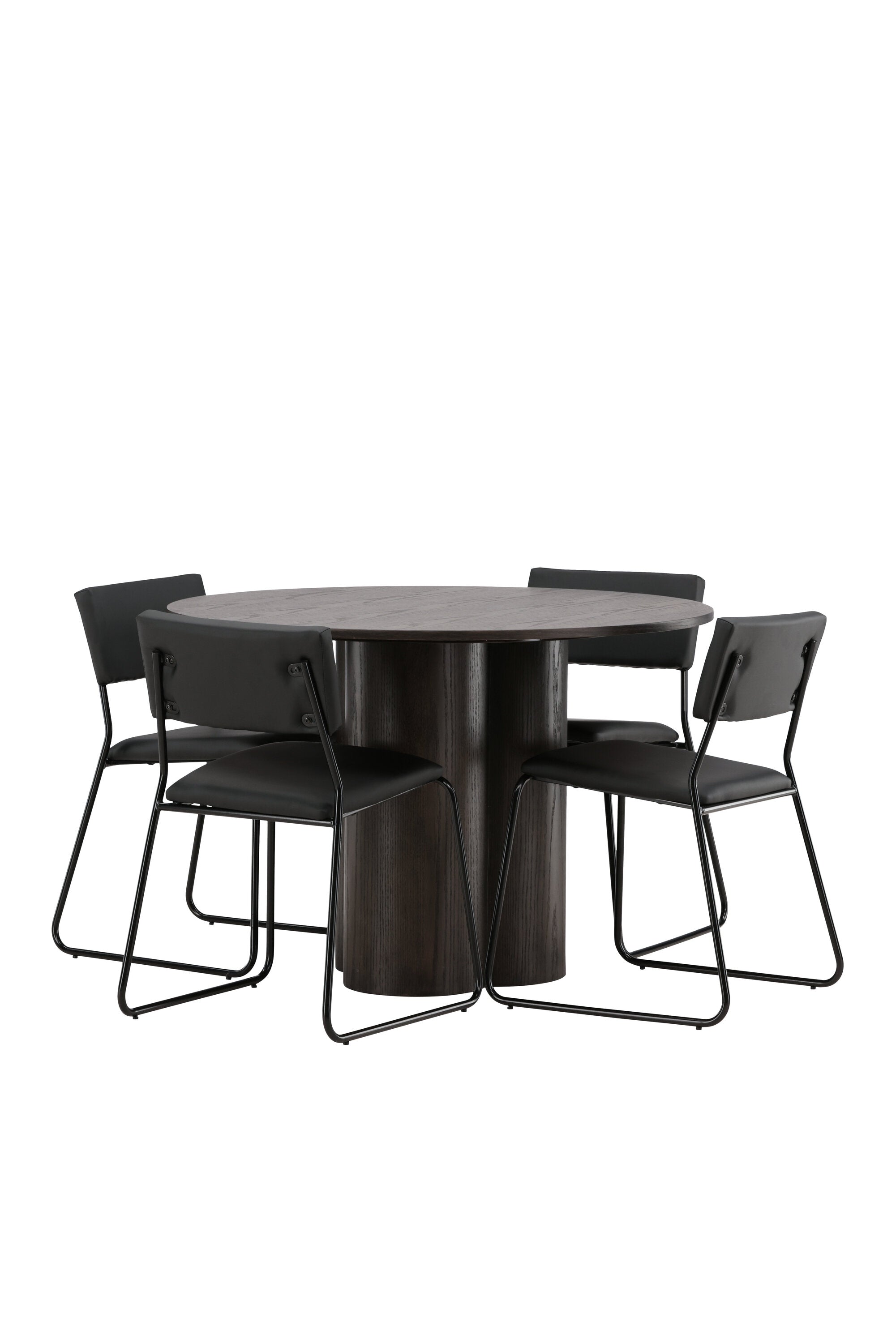 Olivia Esszimmer Set + Kenth ⌀110cm/4St. in Braun / Schwarz präsentiert im Onlineshop von KAQTU Design AG. Esszimmerset ist von Venture Home