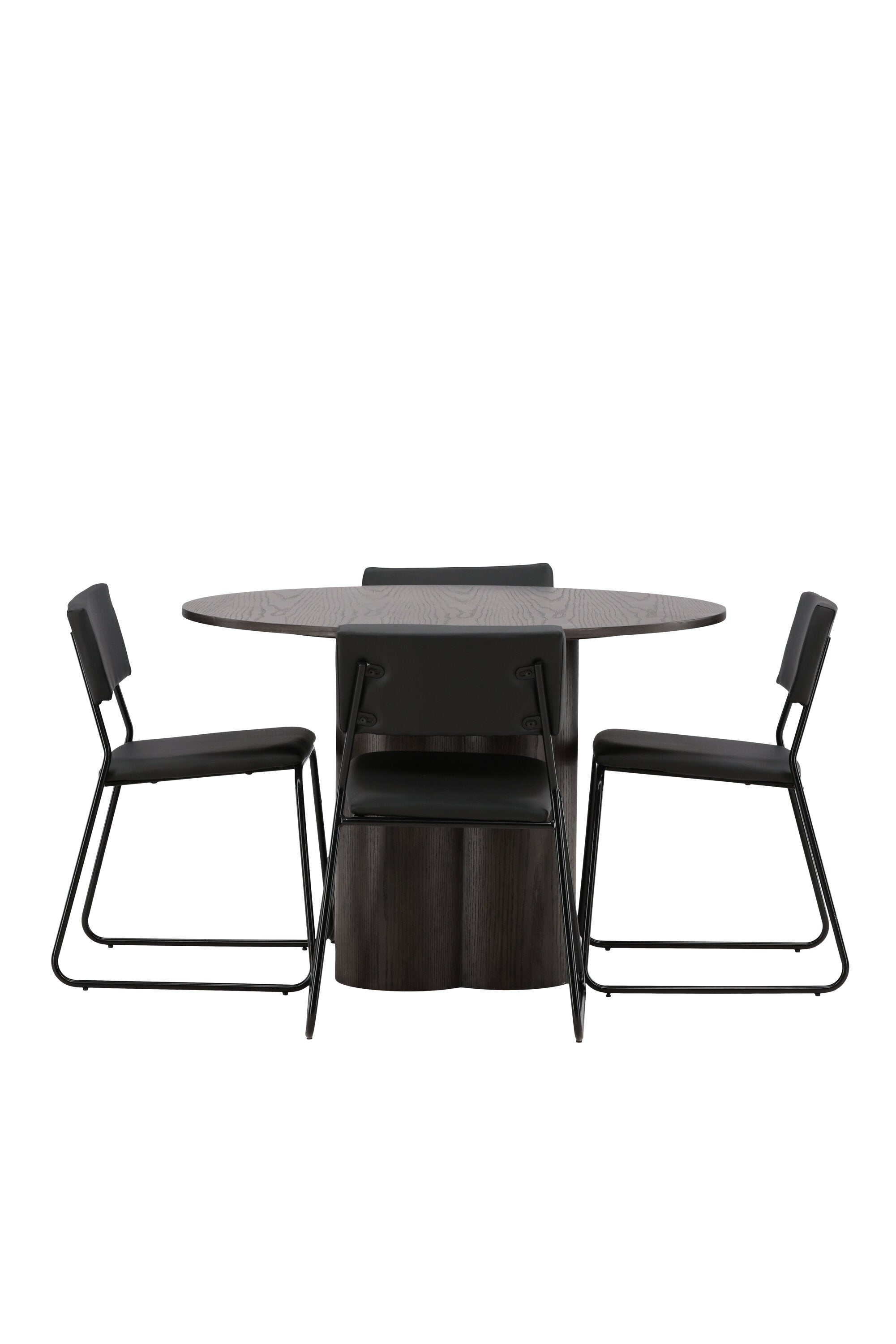 Olivia Esszimmer Set + Kenth ⌀110cm/4St. in Braun / Schwarz präsentiert im Onlineshop von KAQTU Design AG. Esszimmerset ist von Venture Home