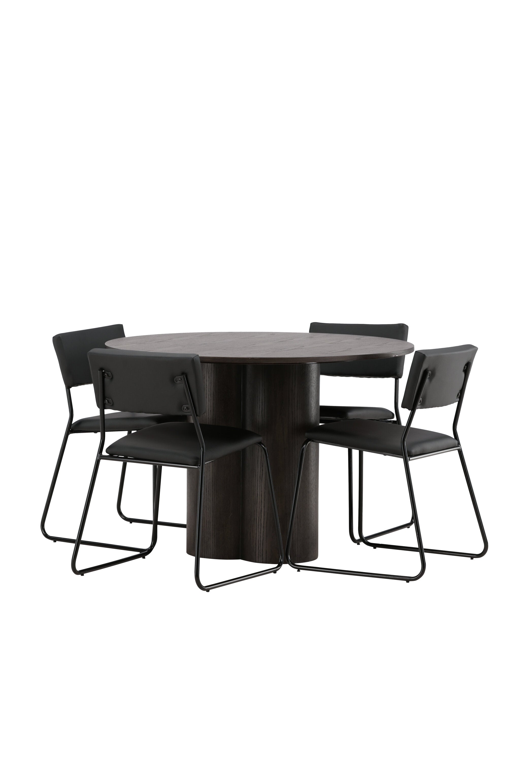 Olivia Esszimmer Set + Kenth ⌀110cm/4St. in Braun / Schwarz präsentiert im Onlineshop von KAQTU Design AG. Esszimmerset ist von Venture Home