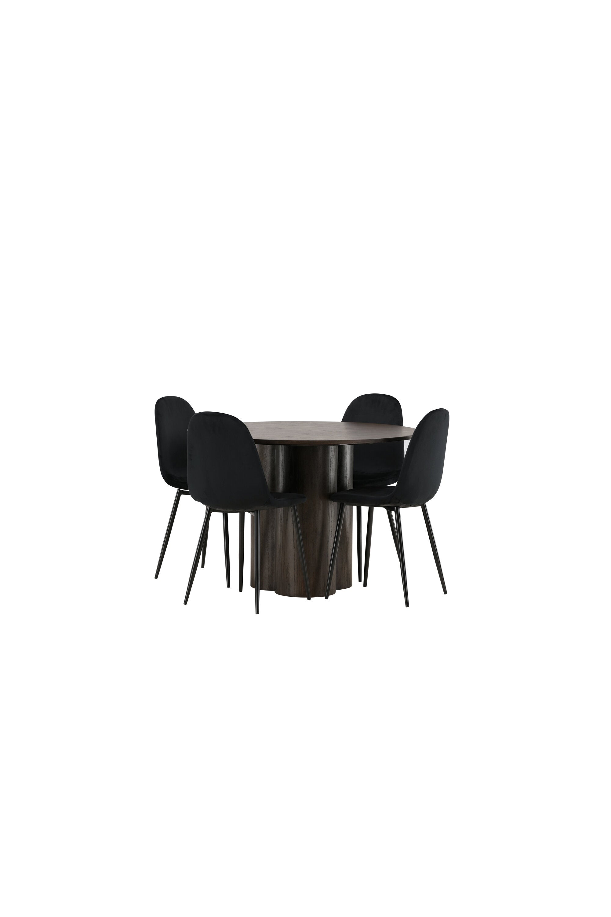 Olivia Esszimmer Set + Polar ⌀110cm/4St. in Schwarz präsentiert im Onlineshop von KAQTU Design AG. Esszimmerset ist von Venture Home