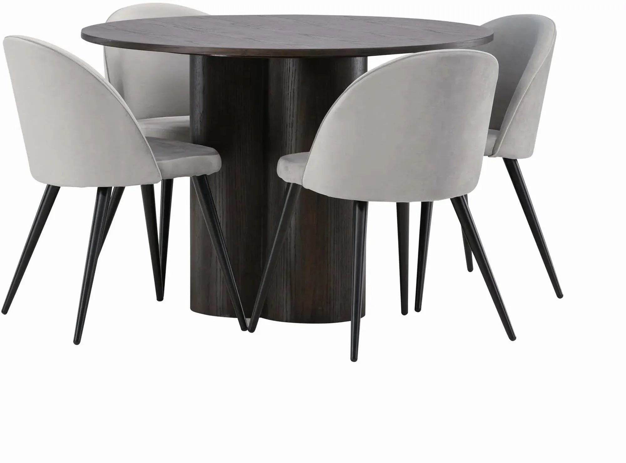 Luxuriöses Olivia Esszimmer Set für 4, mit samtigem Velvet-Bezug.
