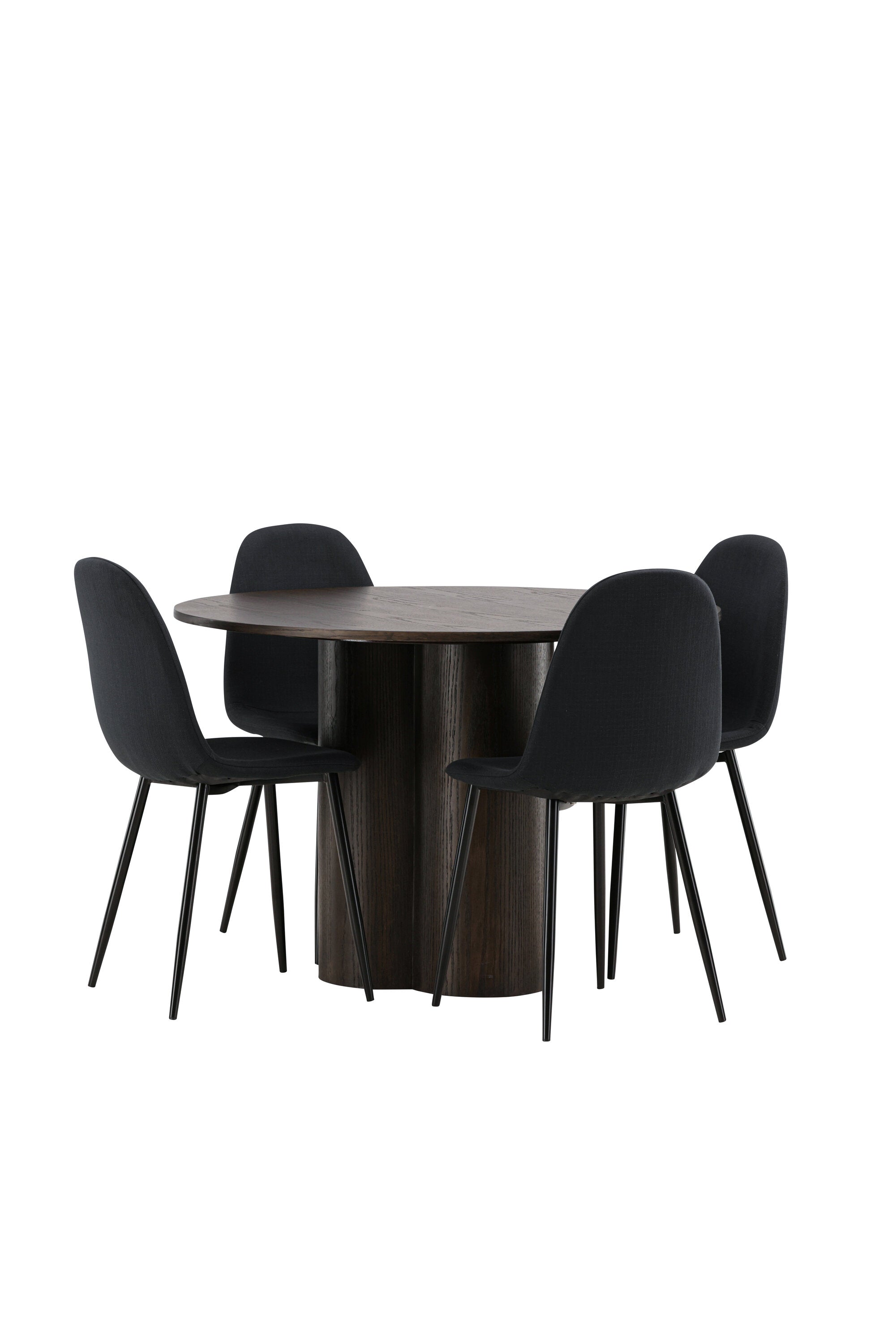 Olivia Esszimmer Set + Polar ⌀110cm/4St. in Schwarz präsentiert im Onlineshop von KAQTU Design AG. Esszimmerset ist von Venture Home