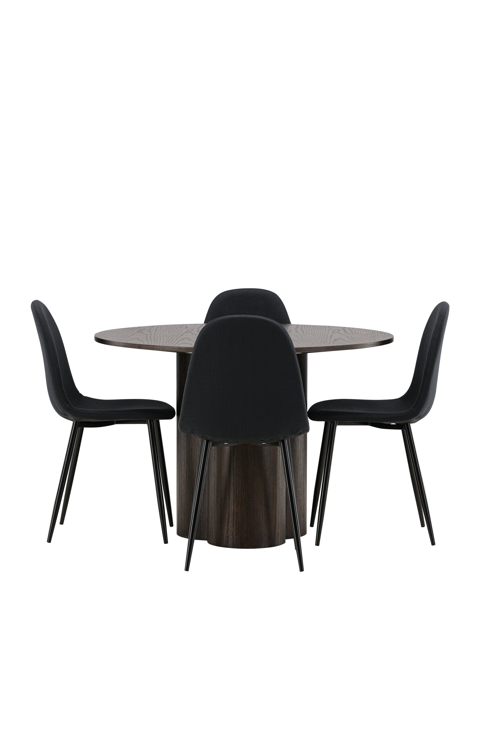 Olivia Esszimmer Set + Polar ⌀110cm/4St. in Schwarz präsentiert im Onlineshop von KAQTU Design AG. Esszimmerset ist von Venture Home