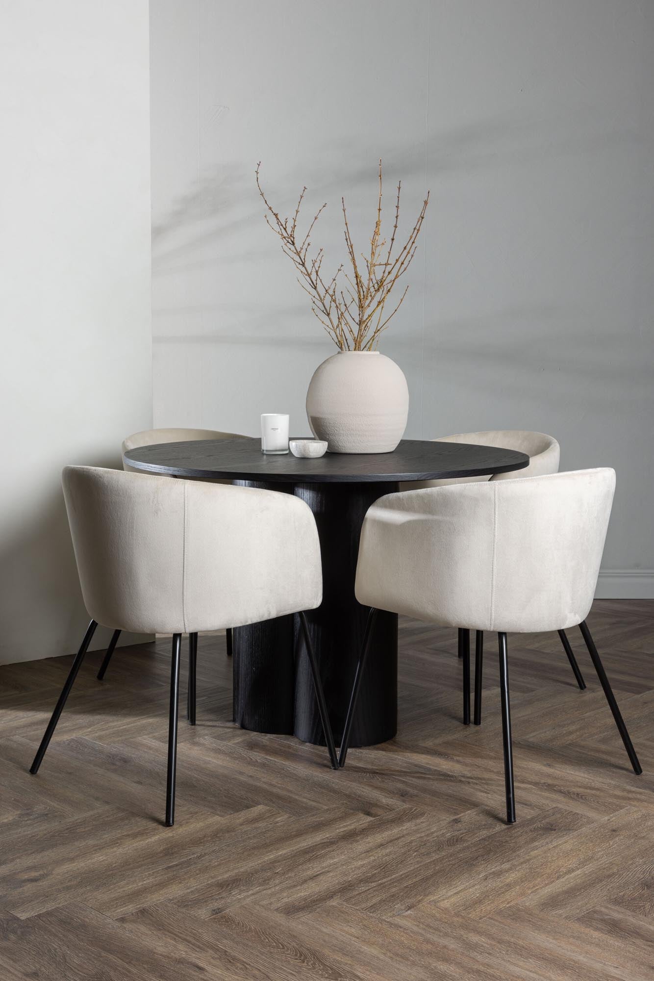 Erleben Sie das elegante Olivia Esszimmer Set + Berit ⌀110cm/4St. von Venture Home – perfekter Komfort und stilvolles Design für Ihr Zuhause!