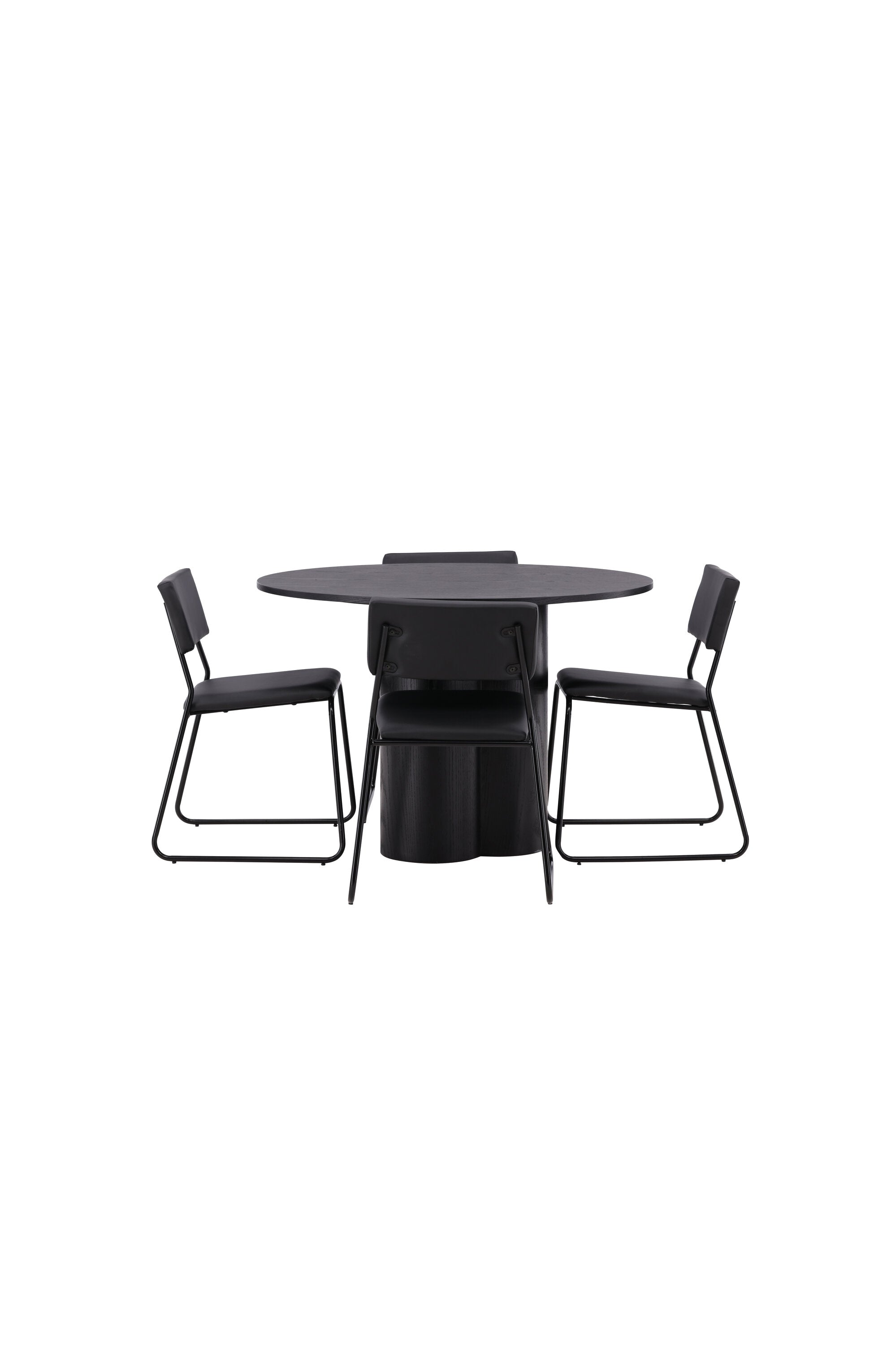 Olivia Esszimmer Set + Kenth ⌀110cm/4St. in Schwarz präsentiert im Onlineshop von KAQTU Design AG. Esszimmerset ist von Venture Home
