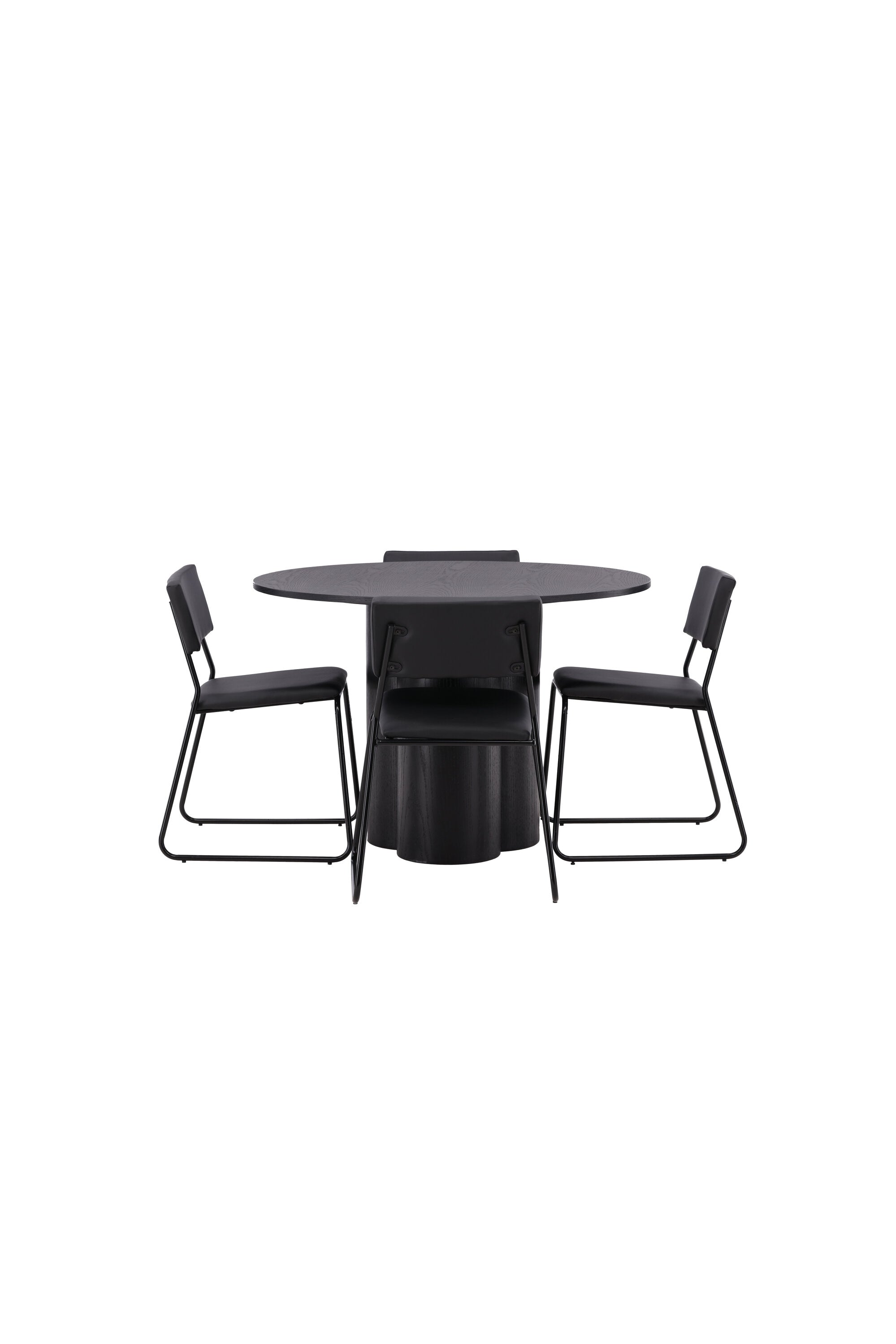 Olivia Esszimmer Set + Kenth ⌀110cm/4St. in Schwarz präsentiert im Onlineshop von KAQTU Design AG. Esszimmerset ist von Venture Home