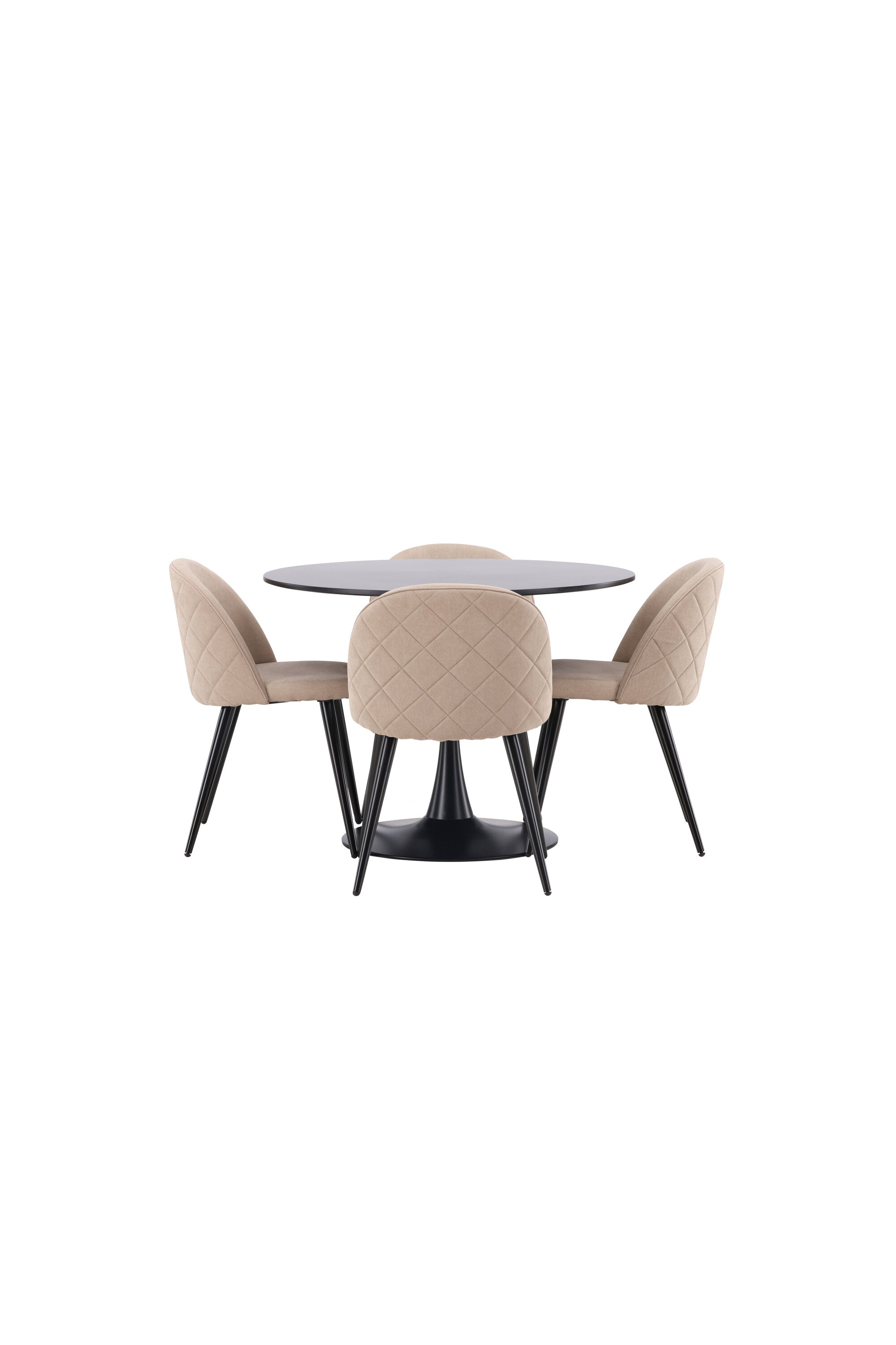 Glade Esszimmerset + Velvet ⌀100cm/4St. in Beige, Schwarz präsentiert im Onlineshop von KAQTU Design AG. Esszimmerset ist von Venture Home