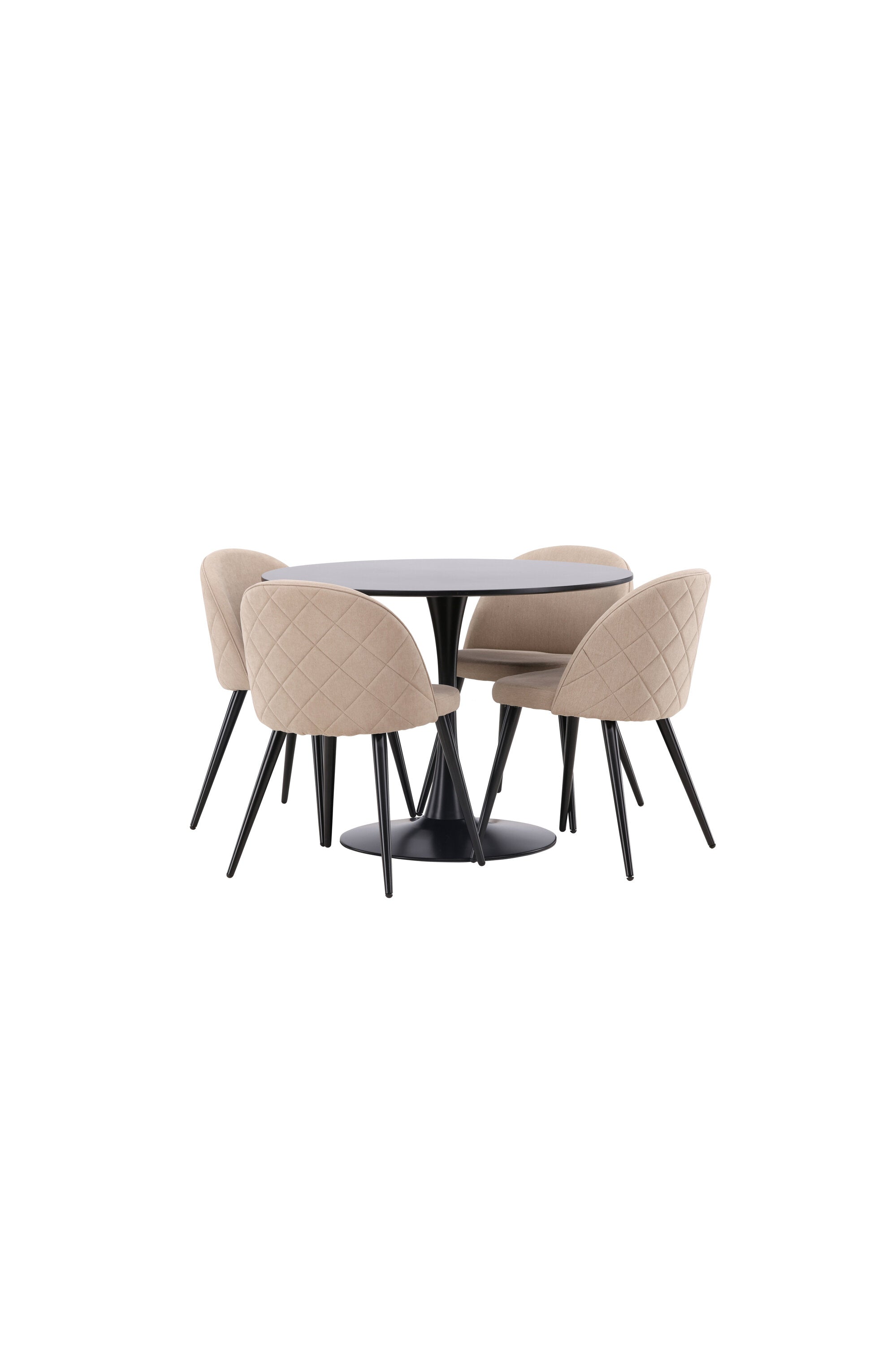 Glade Esszimmerset + Velvet ⌀100cm/4St. in Beige, Schwarz präsentiert im Onlineshop von KAQTU Design AG. Esszimmerset ist von Venture Home