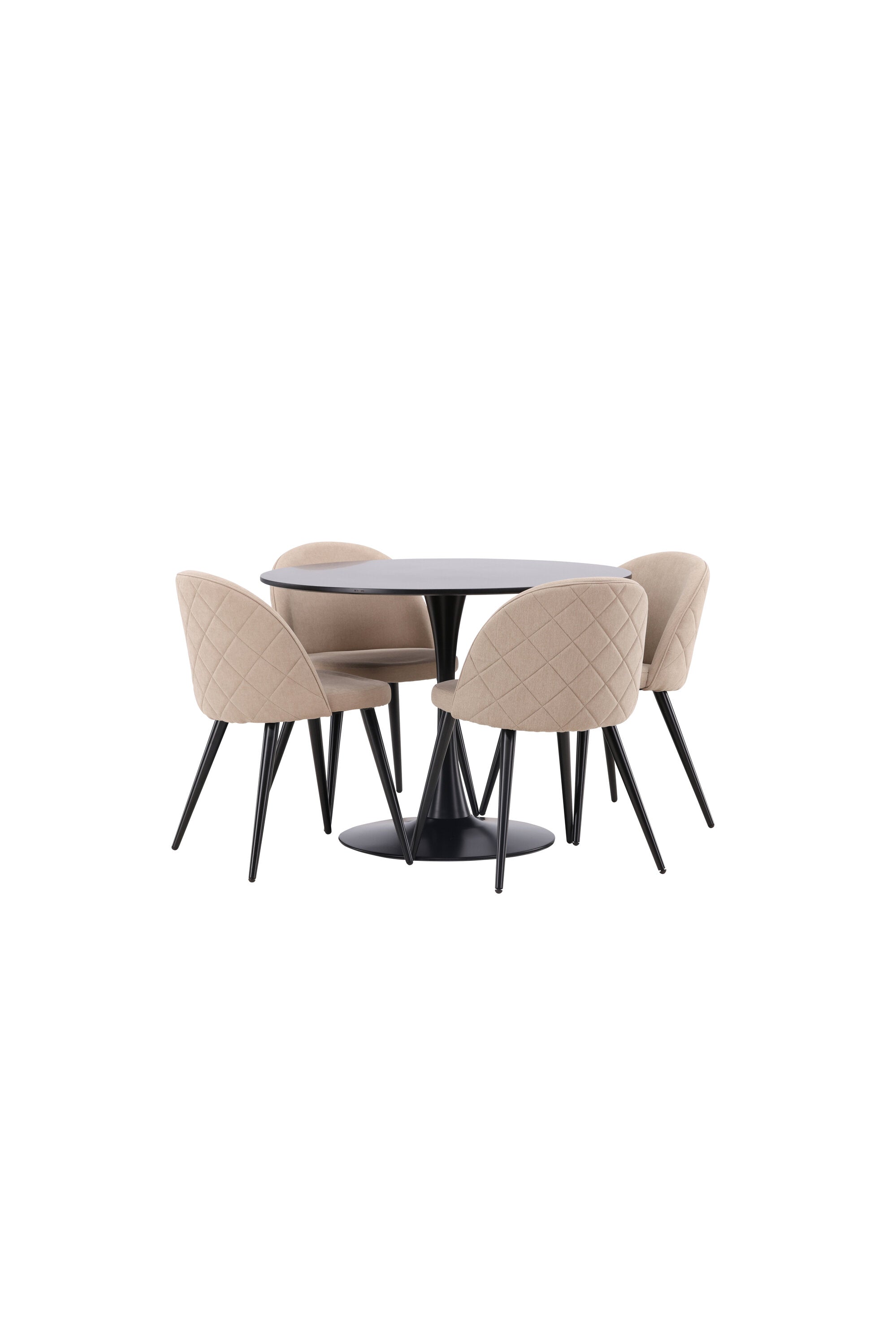Glade Esszimmerset + Velvet ⌀100cm/4St. in Beige, Schwarz präsentiert im Onlineshop von KAQTU Design AG. Esszimmerset ist von Venture Home