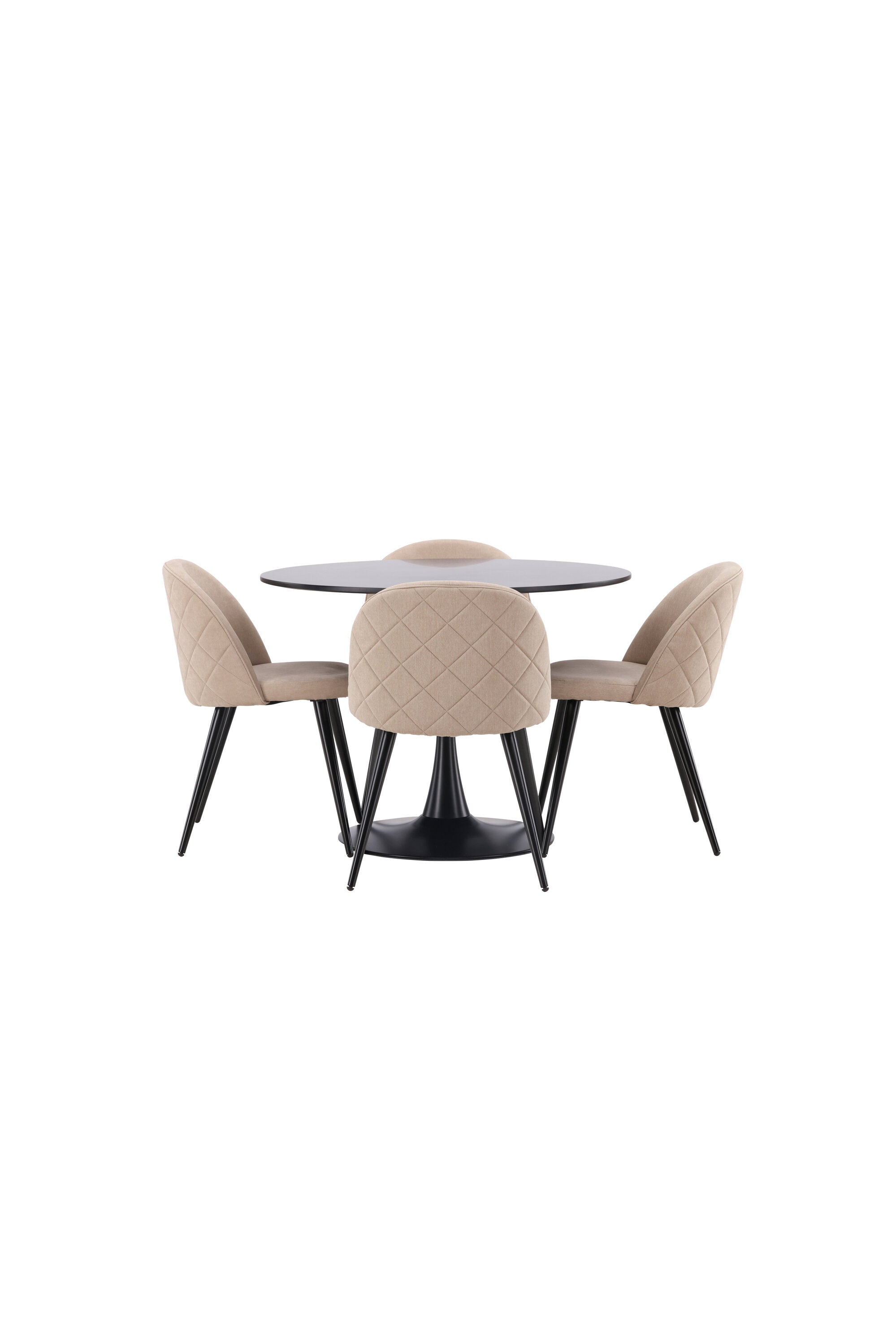 Glade Esszimmerset + Velvet ⌀100cm/4St. in Beige, Schwarz präsentiert im Onlineshop von KAQTU Design AG. Esszimmerset ist von Venture Home