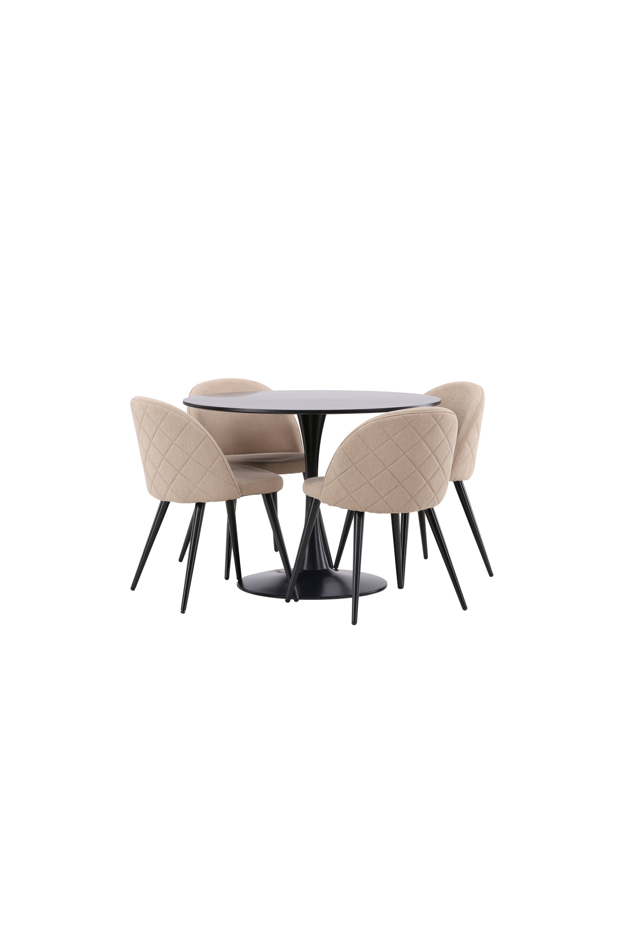 Glade Esszimmerset + Velvet ⌀100cm/4St. in Beige, Schwarz präsentiert im Onlineshop von KAQTU Design AG. Esszimmerset ist von Venture Home