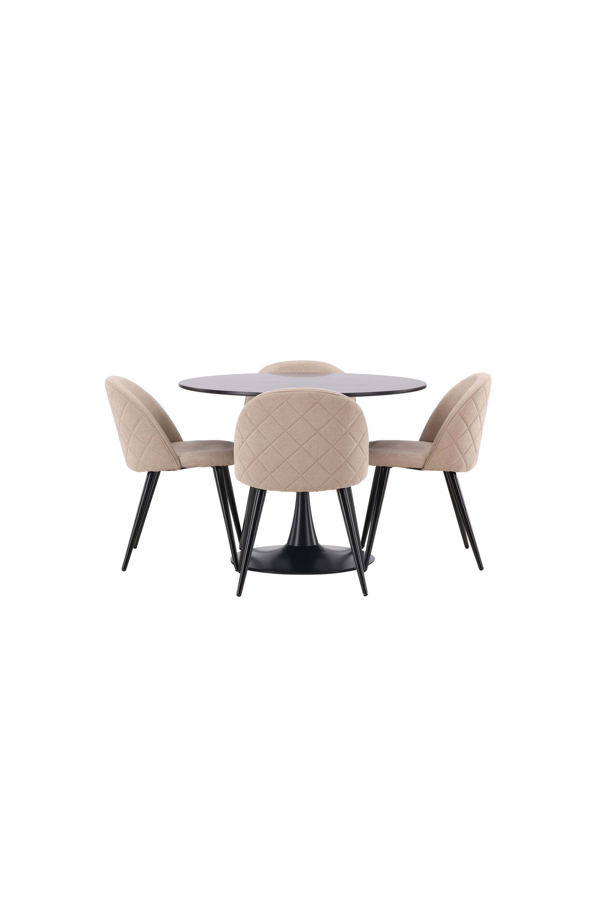 Glade Esszimmerset + Velvet ⌀100cm/4St. in Beige, Schwarz präsentiert im Onlineshop von KAQTU Design AG. Esszimmerset ist von Venture Home