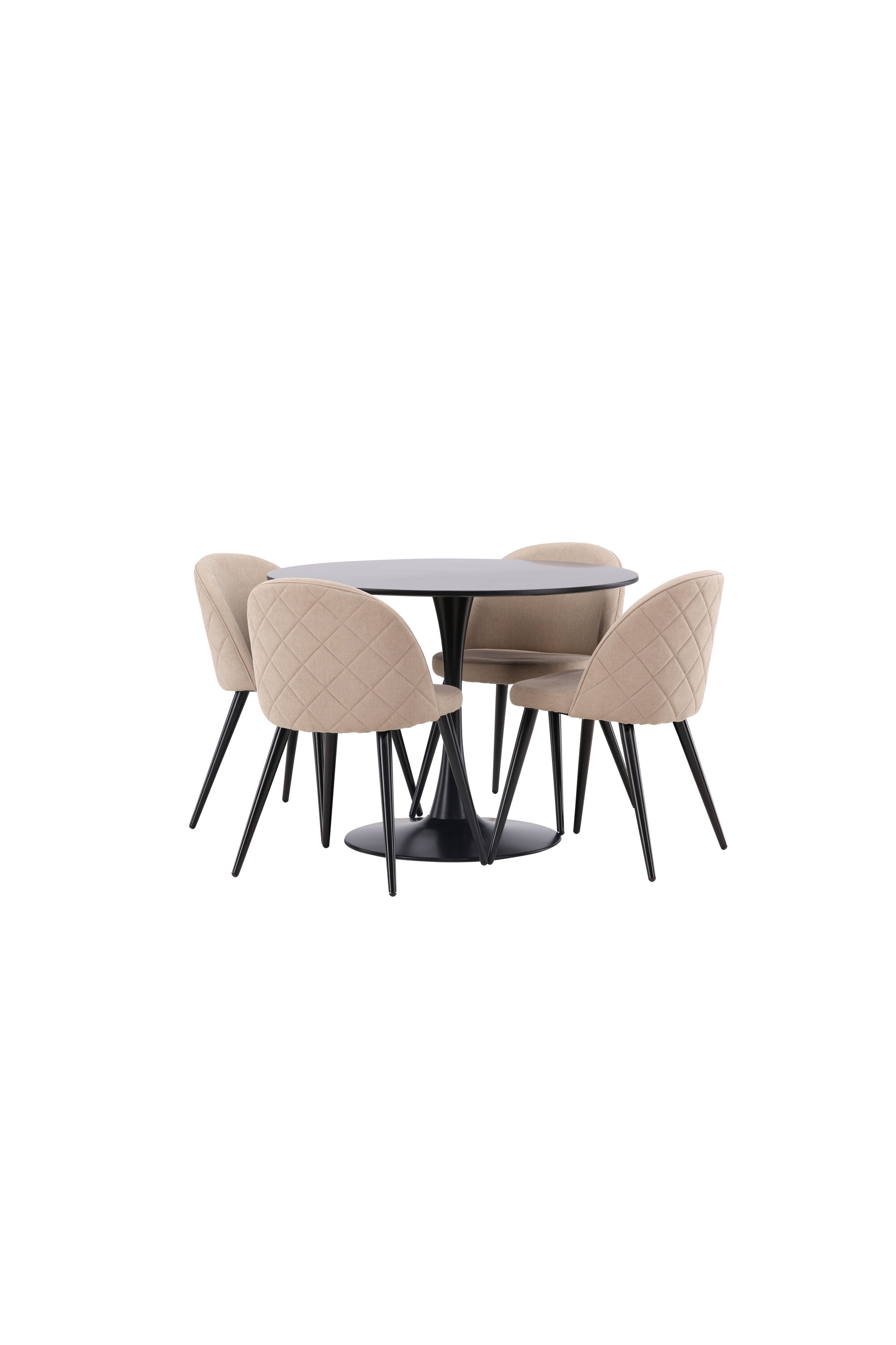 Glade Esszimmerset + Velvet ⌀100cm/4St. in Beige, Schwarz präsentiert im Onlineshop von KAQTU Design AG. Esszimmerset ist von Venture Home