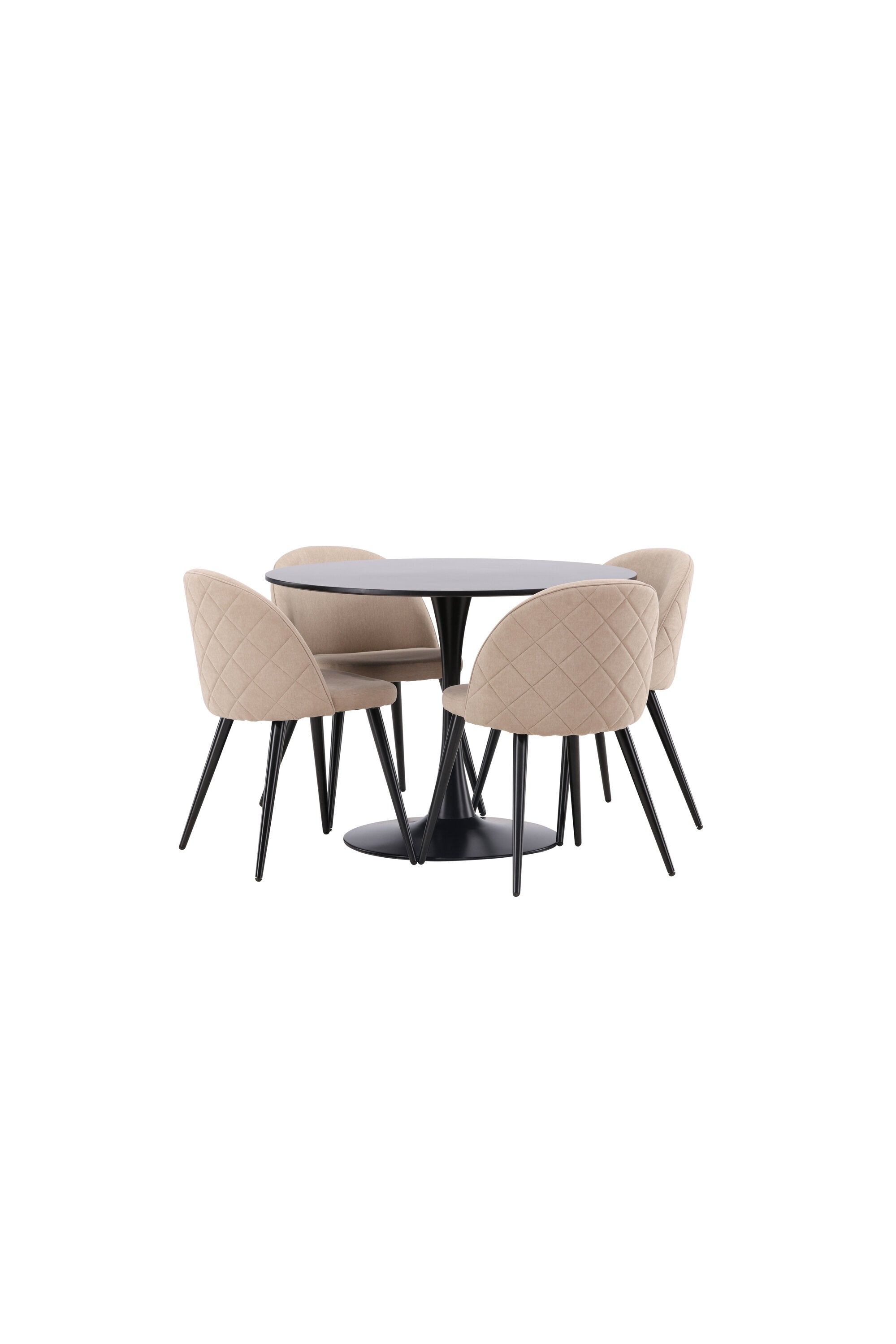 Glade Esszimmerset + Velvet ⌀100cm/4St. in Beige, Schwarz präsentiert im Onlineshop von KAQTU Design AG. Esszimmerset ist von Venture Home