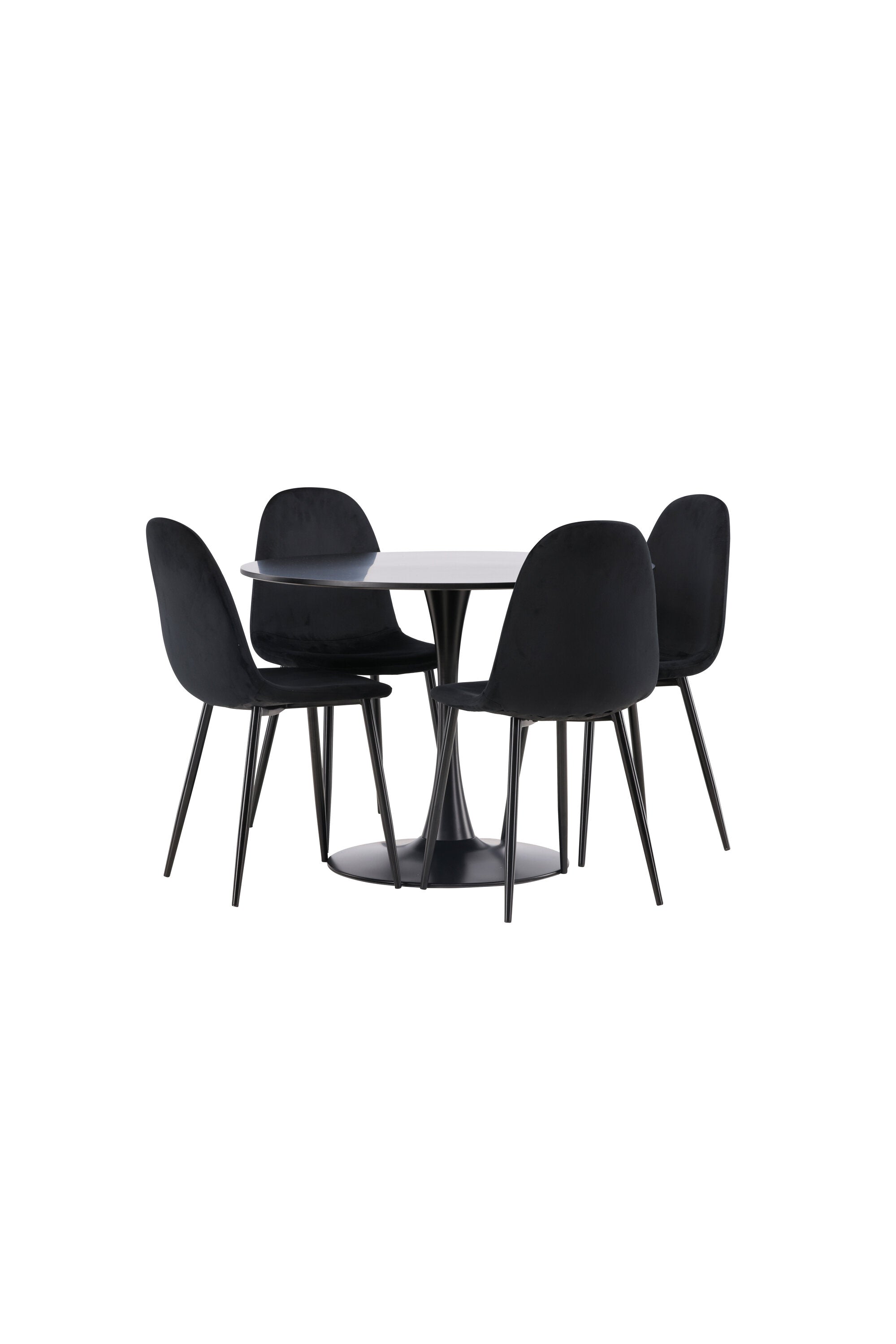 Glade Esszimmerset + Polar ⌀100cm/4St. in Schwarz präsentiert im Onlineshop von KAQTU Design AG. Esszimmerset ist von Venture Home