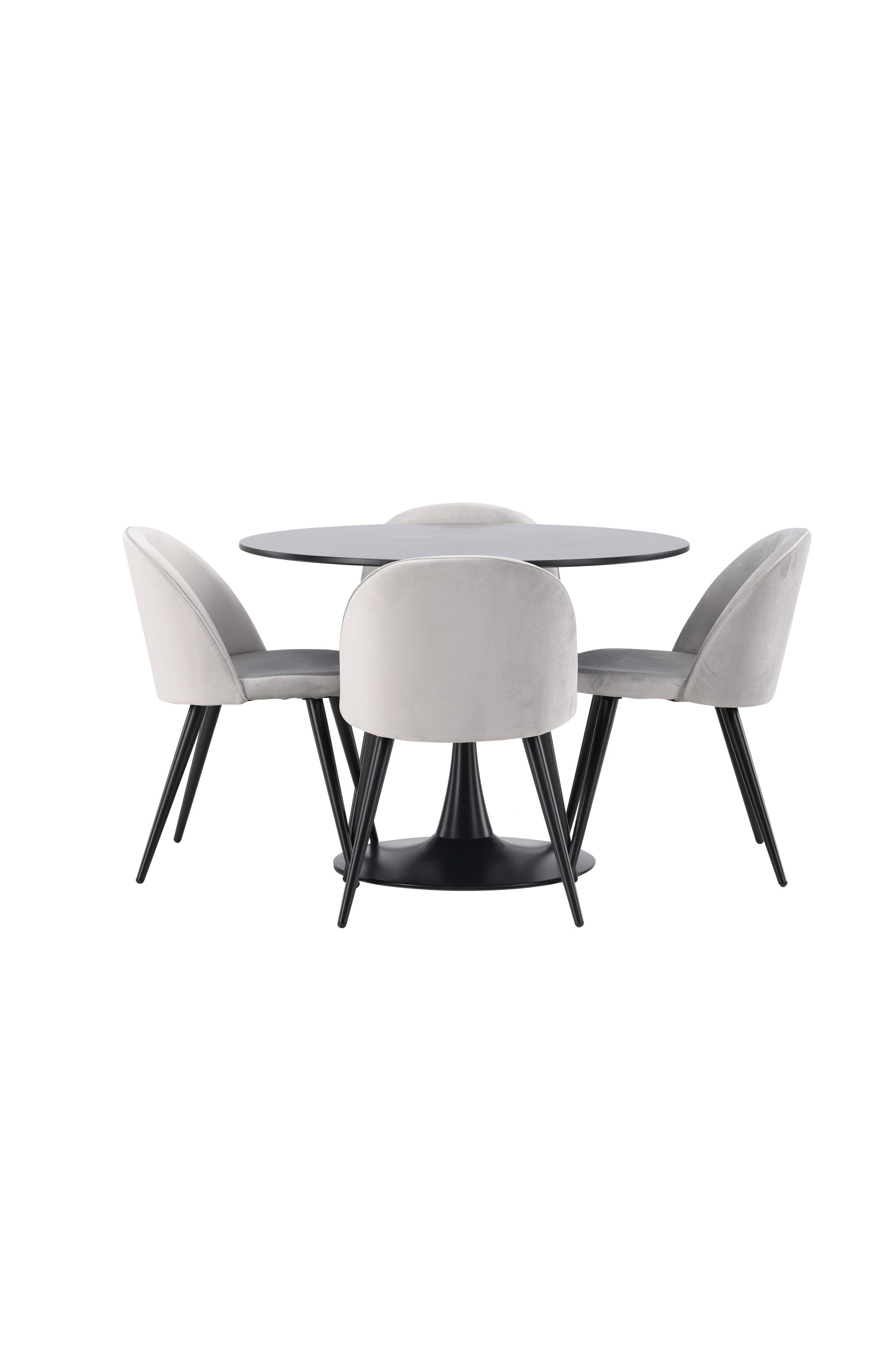 Glade Esszimmerset + Velvet ⌀100cm/4St. in Schwarzgrau präsentiert im Onlineshop von KAQTU Design AG. Esszimmerset ist von Venture Home