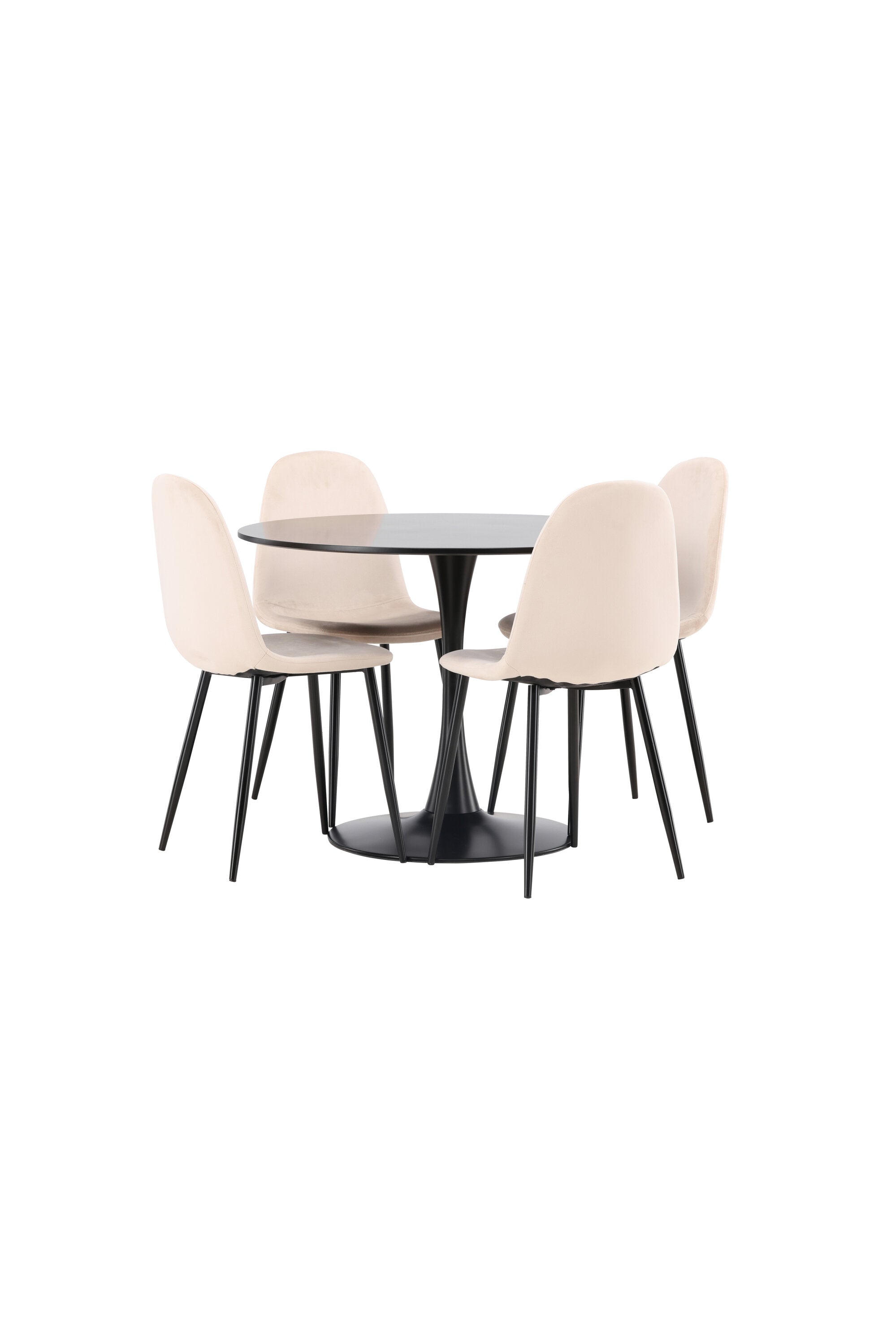Glade Esszimmerset + Polar ⌀100cm/4St. in Beige, Schwarz präsentiert im Onlineshop von KAQTU Design AG. Esszimmerset ist von Venture Home