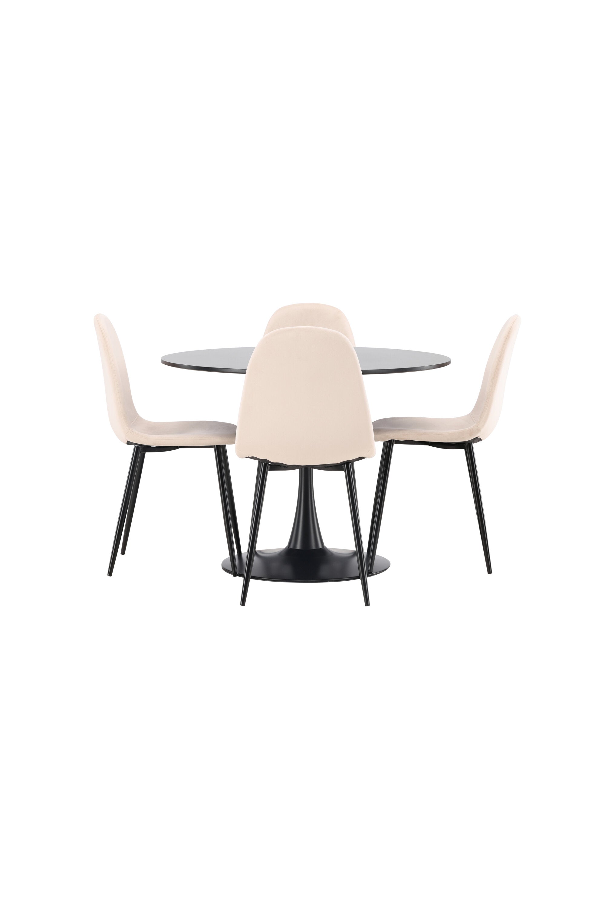 Glade Esszimmerset + Polar ⌀100cm/4St. in Beige, Schwarz präsentiert im Onlineshop von KAQTU Design AG. Esszimmerset ist von Venture Home