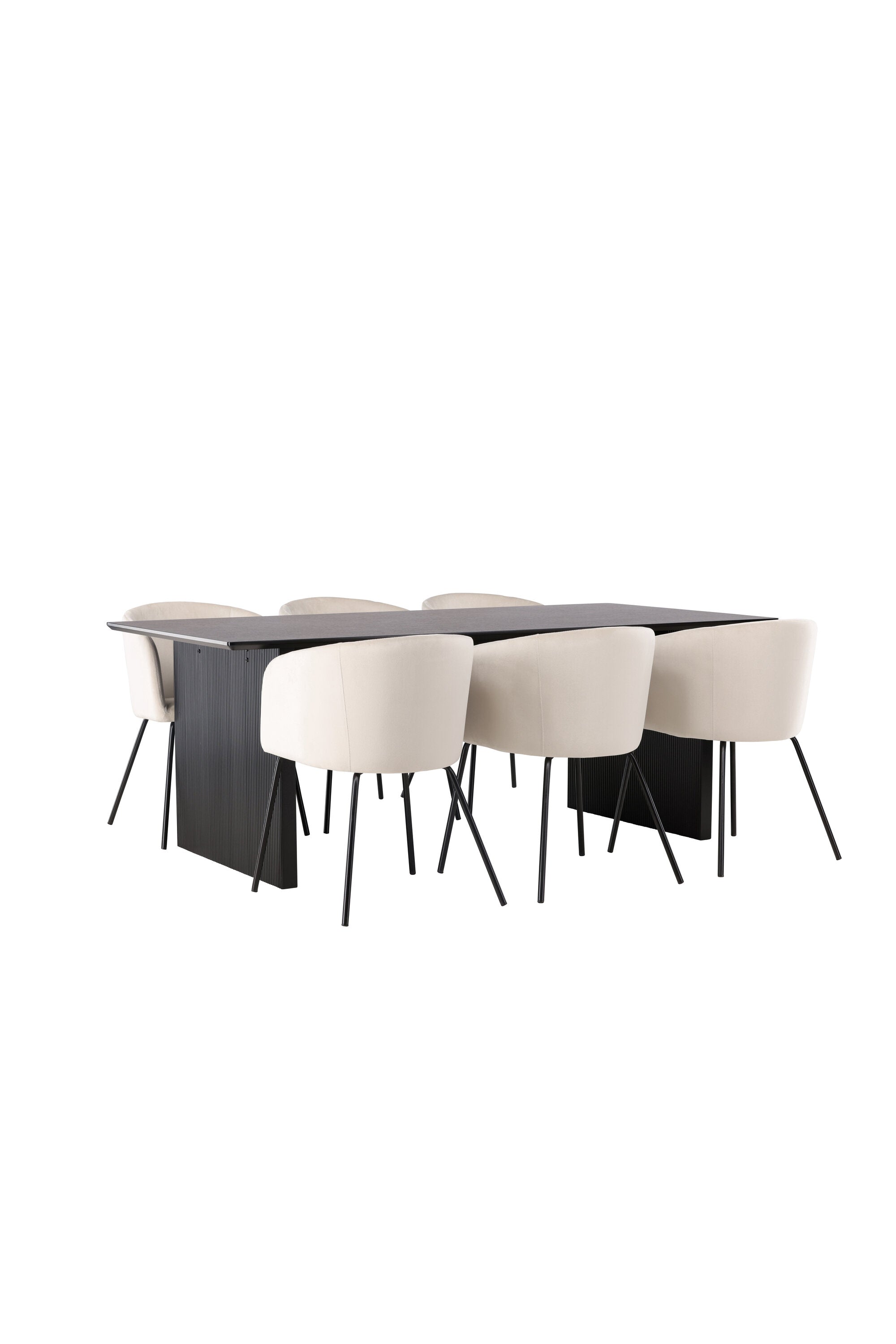 Vail Esszimmerset + Berit 200cm/6St. in Beige, Schwarz präsentiert im Onlineshop von KAQTU Design AG. Esszimmerset ist von Venture Home