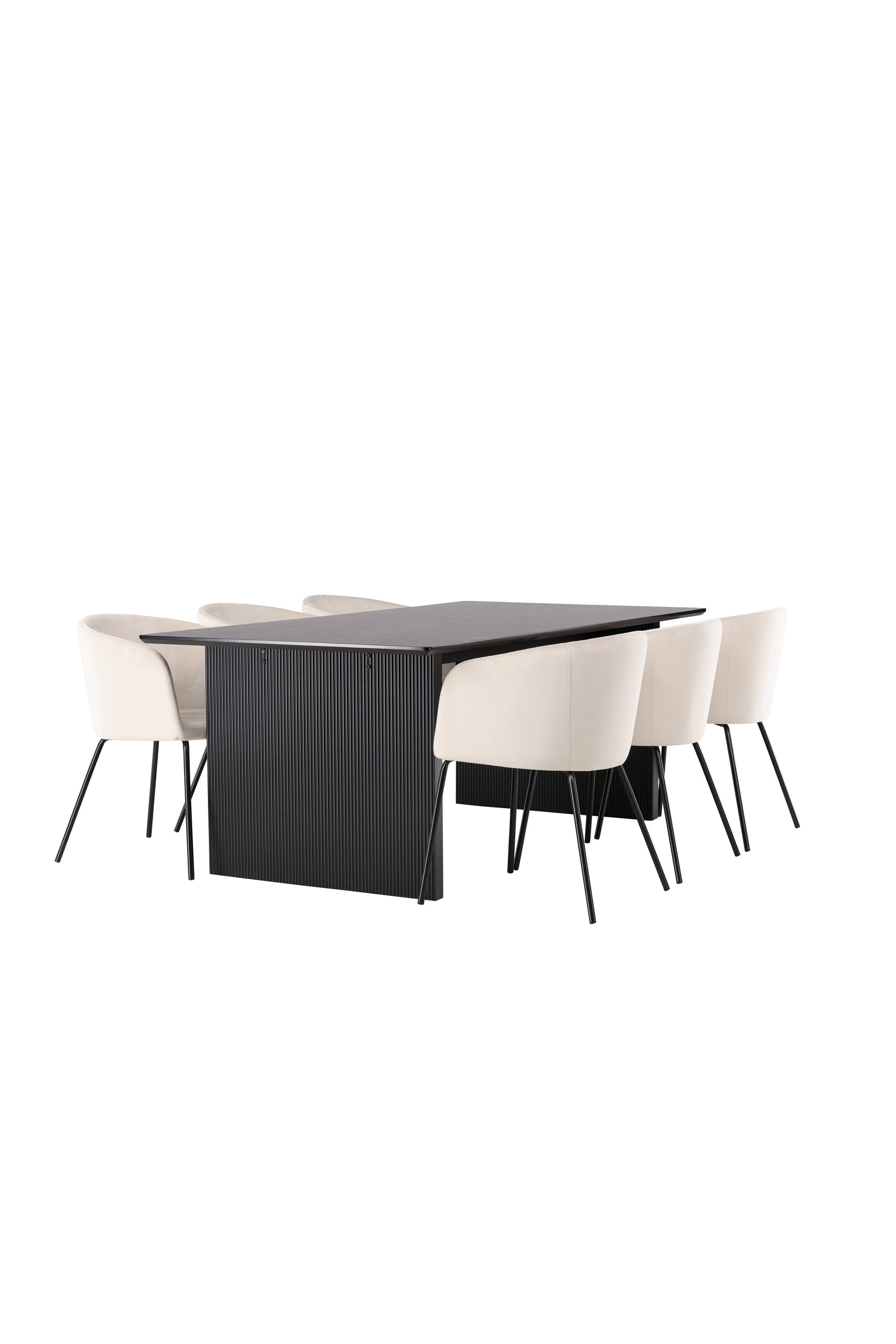 Vail Esszimmerset + Berit 200cm/6St. in Beige, Schwarz präsentiert im Onlineshop von KAQTU Design AG. Esszimmerset ist von Venture Home