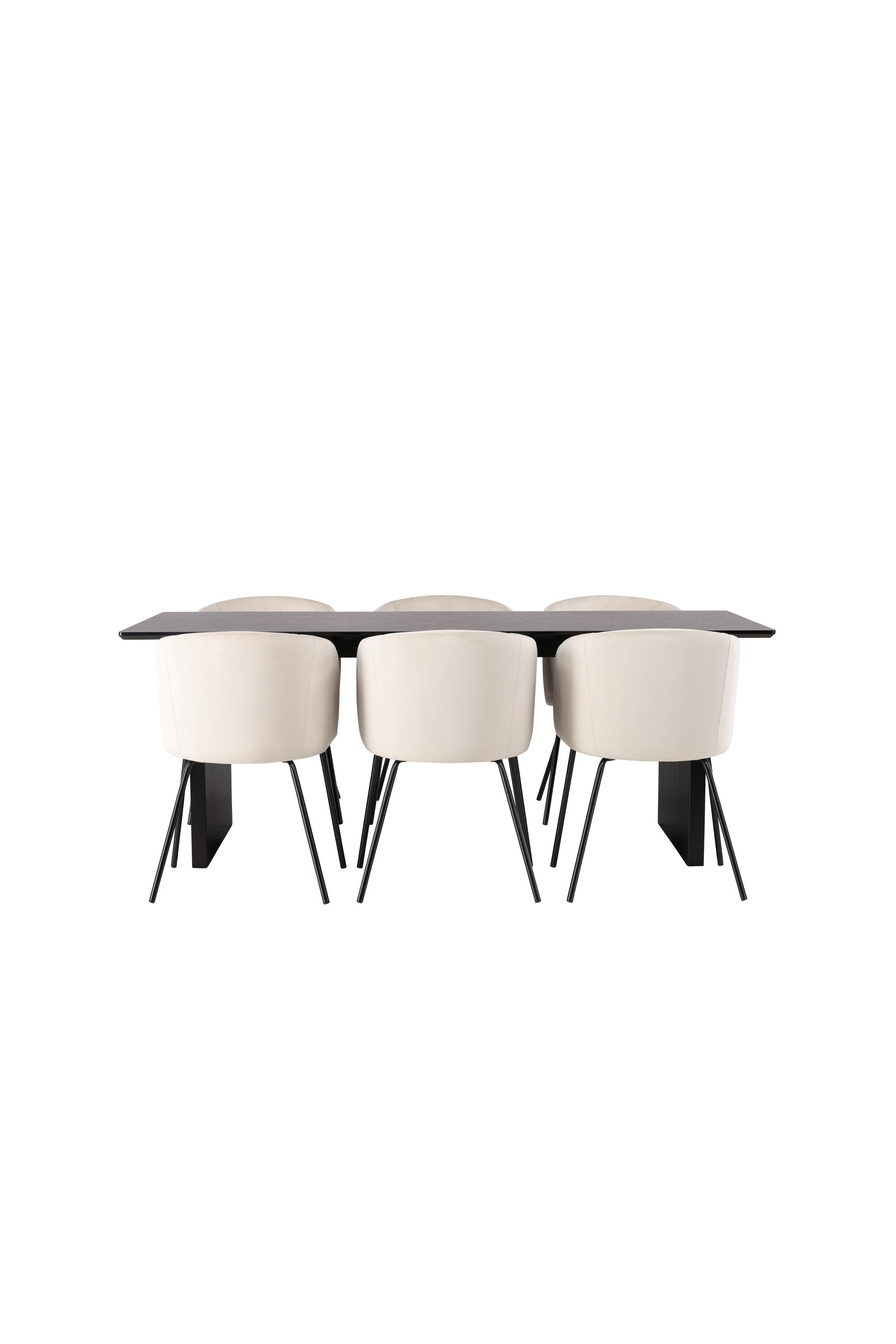 Vail Esszimmerset + Berit 200cm/6St. in Beige, Schwarz präsentiert im Onlineshop von KAQTU Design AG. Esszimmerset ist von Venture Home