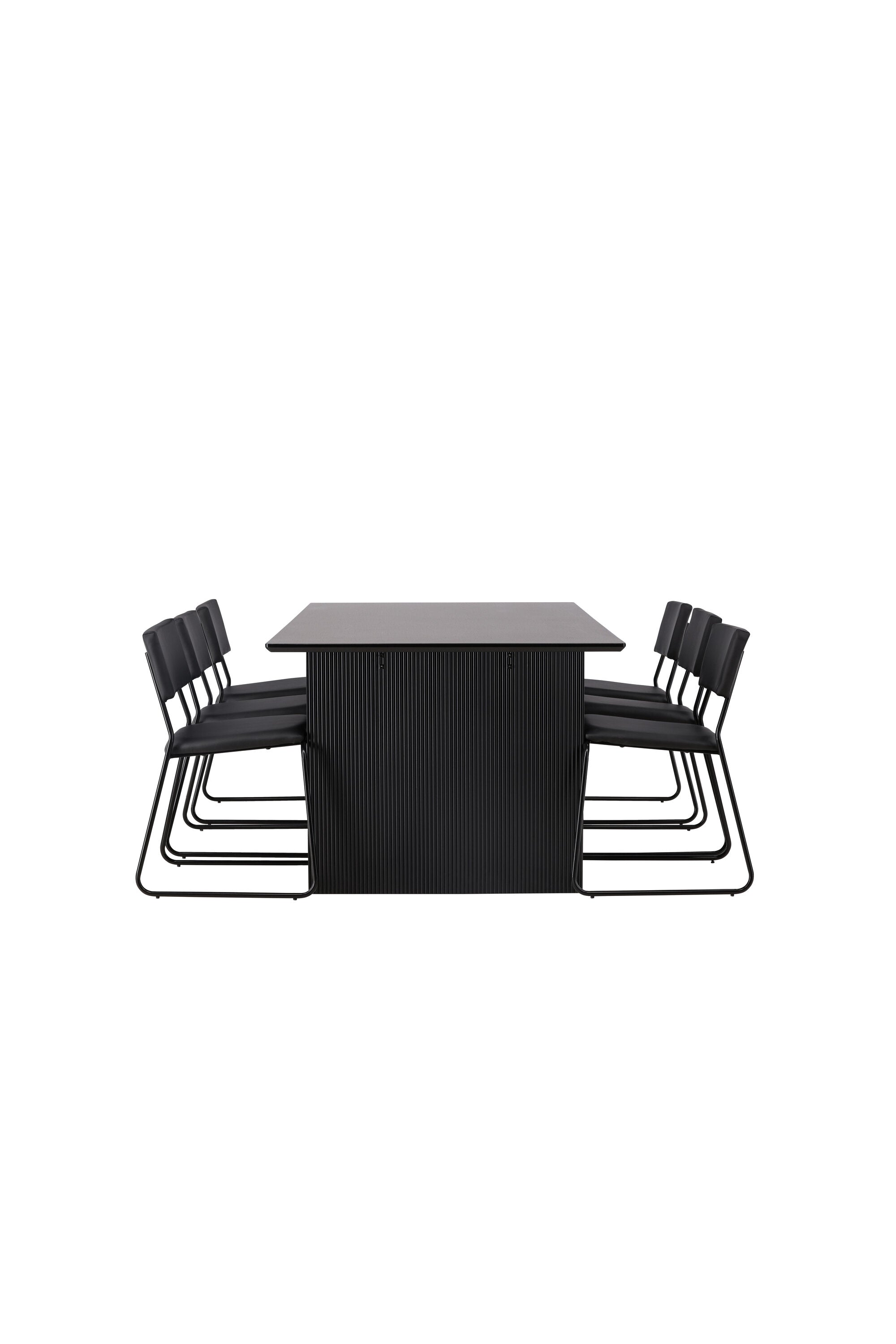 Vail Esstischset + Kenth 200cm/6St. in Schwarz präsentiert im Onlineshop von KAQTU Design AG. Esszimmerset ist von Venture Home