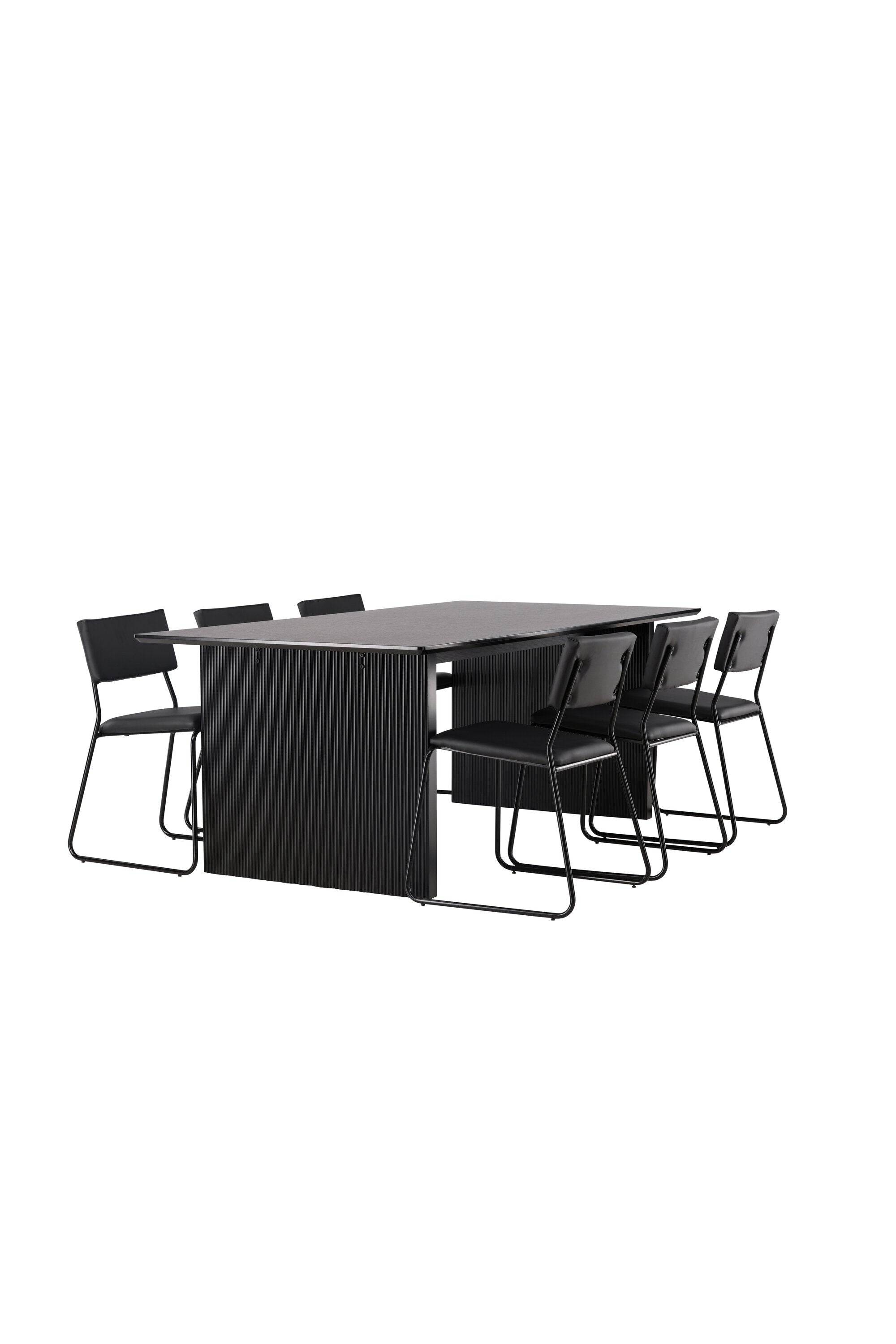 Vail Esstischset + Kenth 200cm/6St. in Schwarz präsentiert im Onlineshop von KAQTU Design AG. Esszimmerset ist von Venture Home