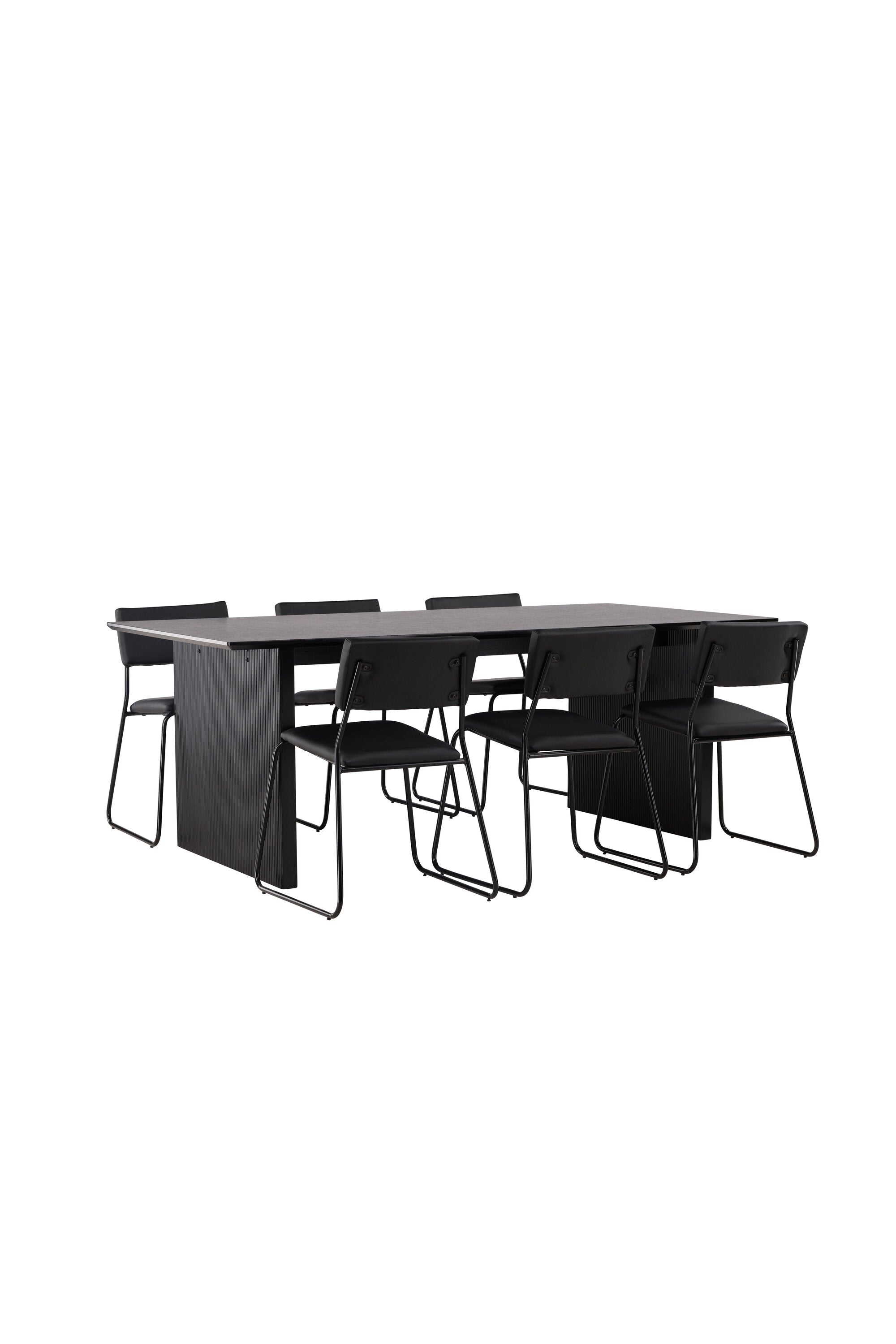 Vail Esstischset + Kenth 200cm/6St. in Schwarz präsentiert im Onlineshop von KAQTU Design AG. Esszimmerset ist von Venture Home