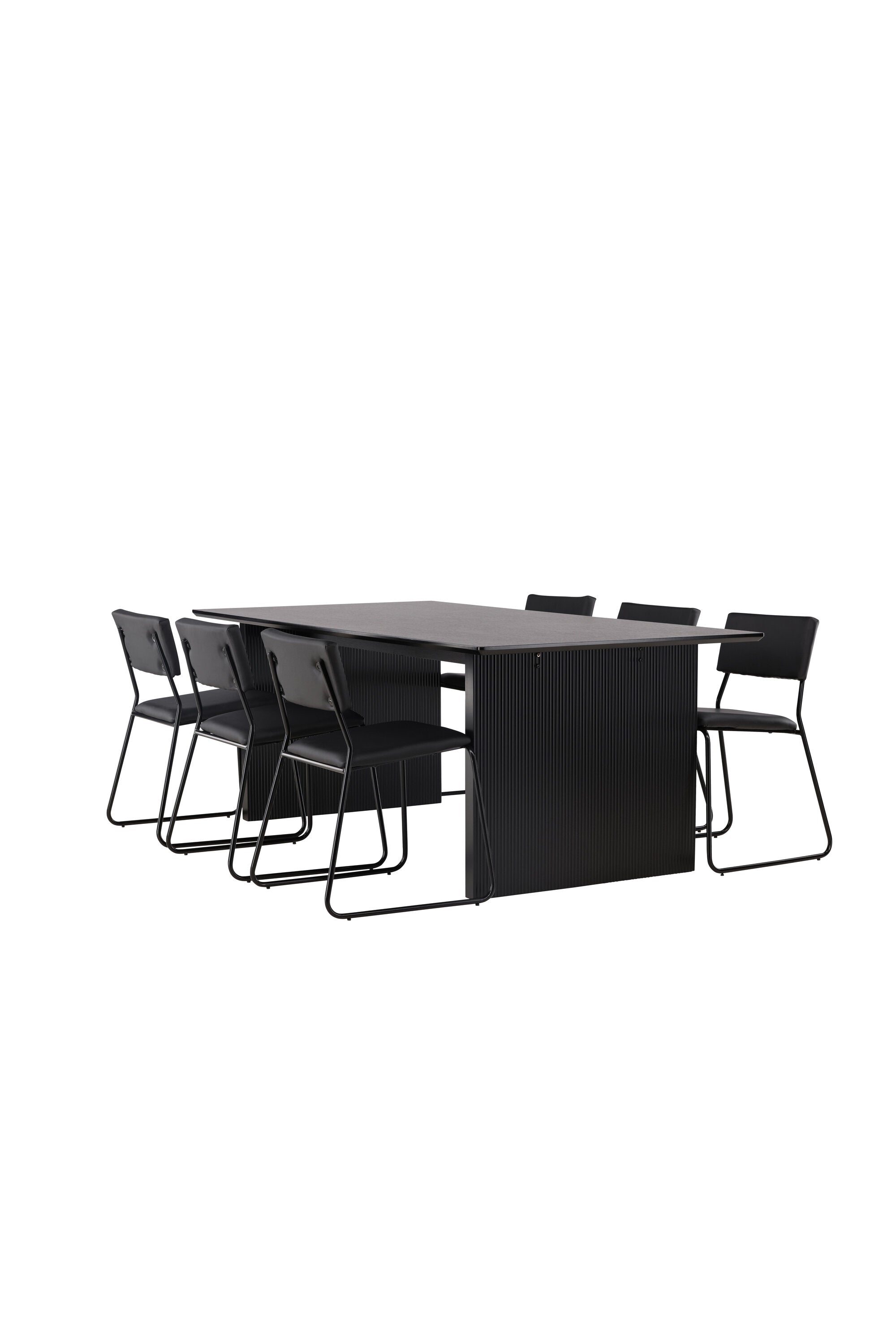 Vail Esstischset + Kenth 200cm/6St. in Schwarz präsentiert im Onlineshop von KAQTU Design AG. Esszimmerset ist von Venture Home