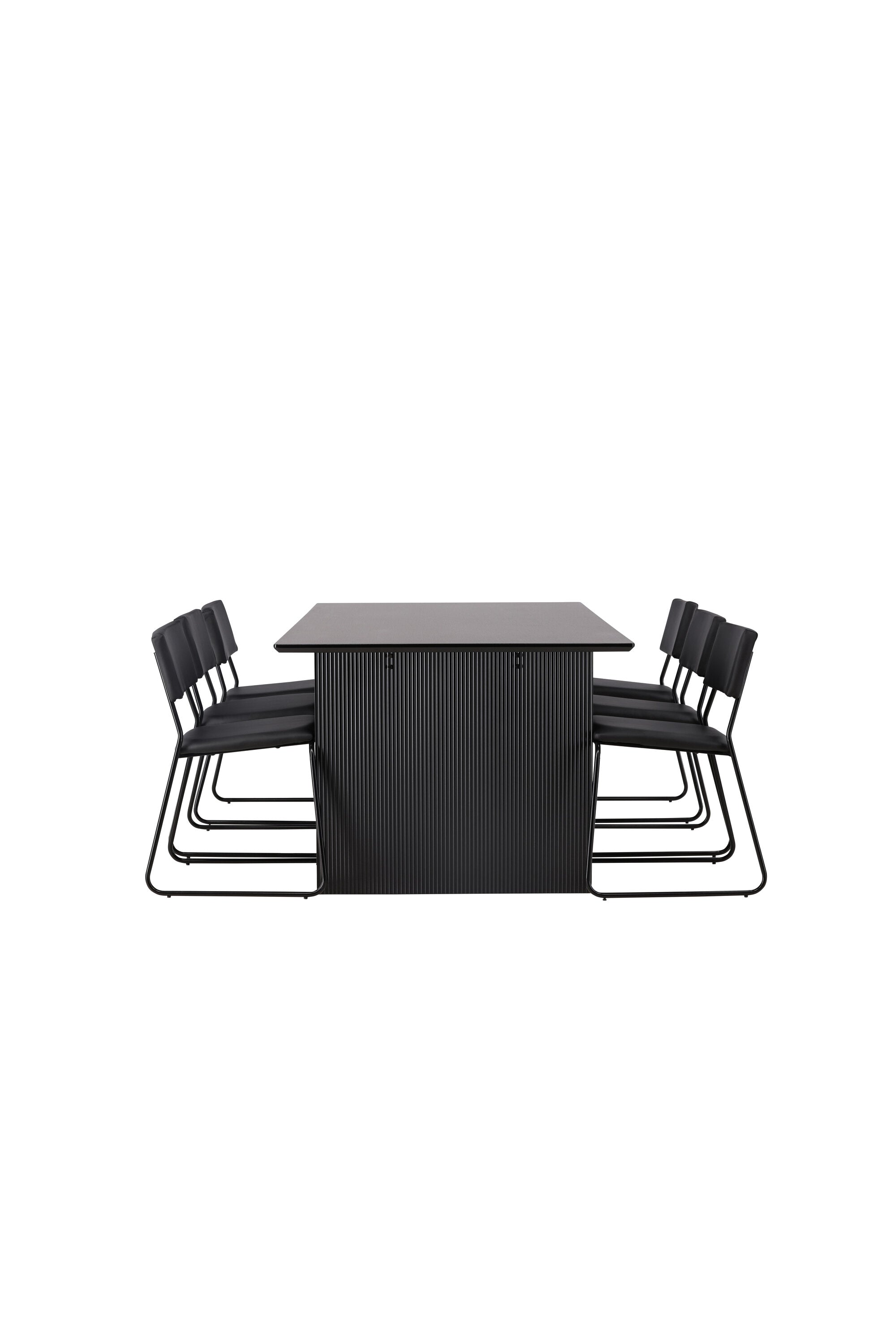 Vail Esstischset + Kenth 200cm/6St. in Schwarz präsentiert im Onlineshop von KAQTU Design AG. Esszimmerset ist von Venture Home