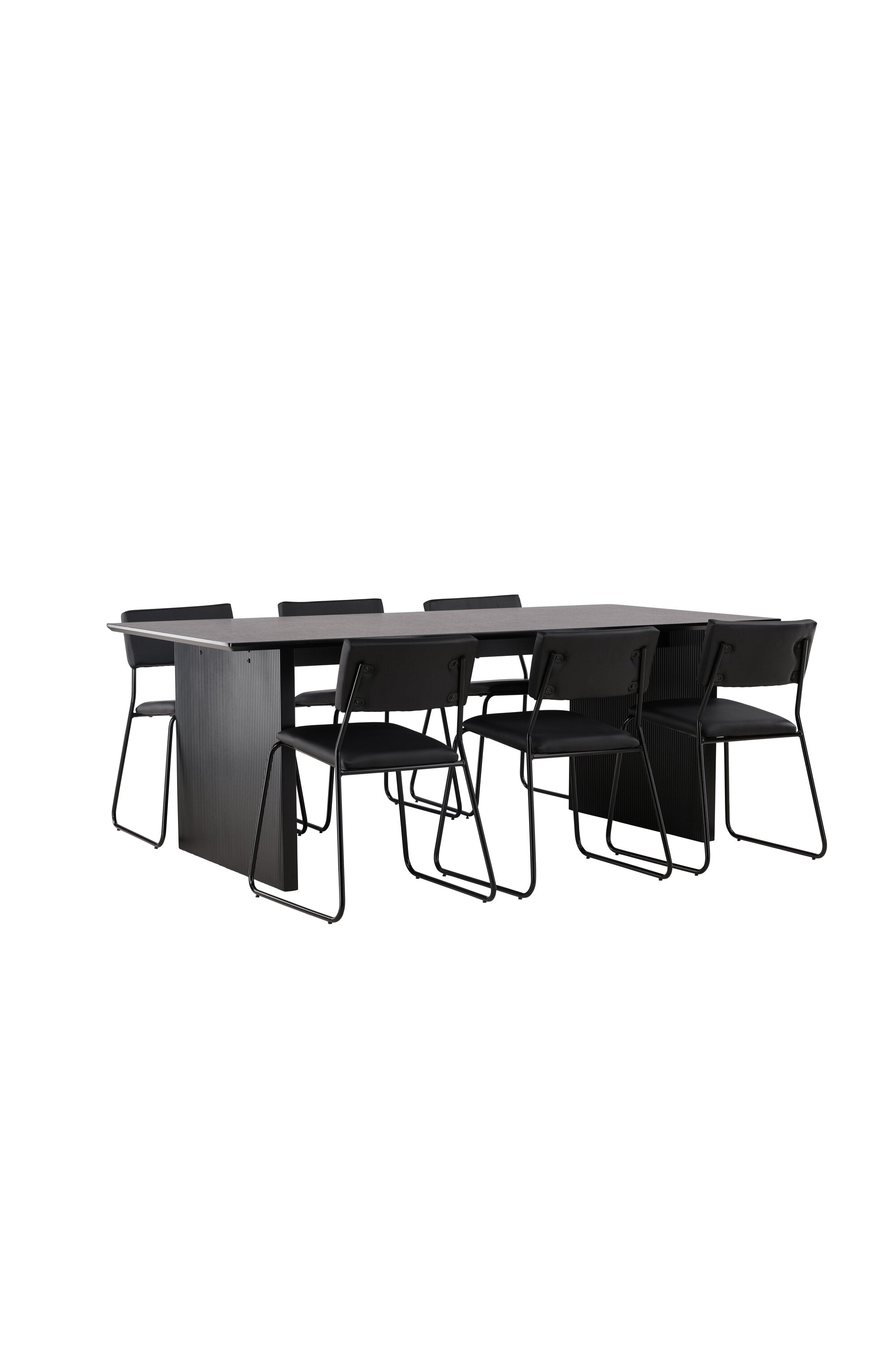 Vail Esstischset + Kenth 200cm/6St. in Schwarz präsentiert im Onlineshop von KAQTU Design AG. Esszimmerset ist von Venture Home