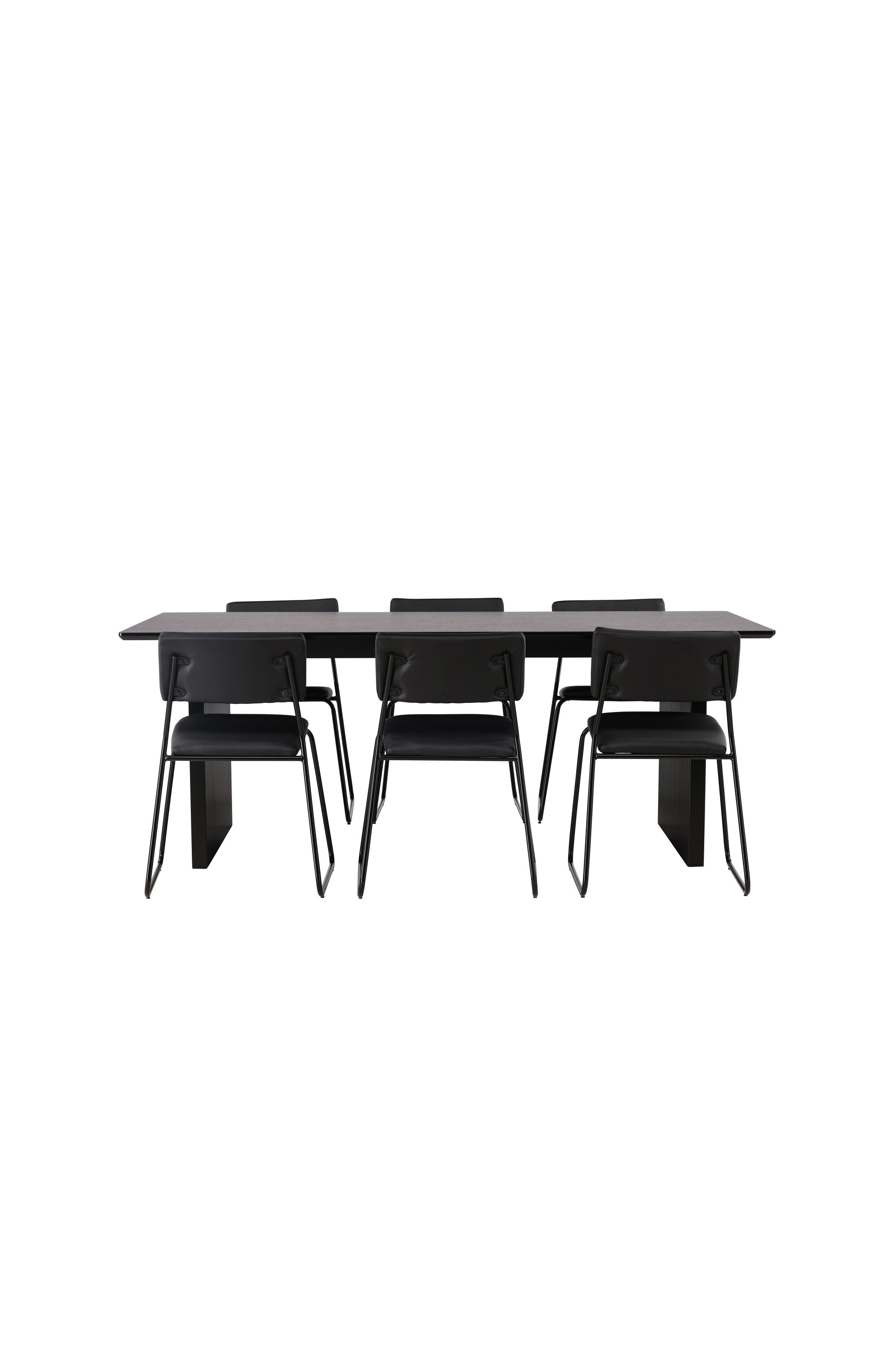 Vail Esstischset + Kenth 200cm/6St. in Schwarz präsentiert im Onlineshop von KAQTU Design AG. Esszimmerset ist von Venture Home