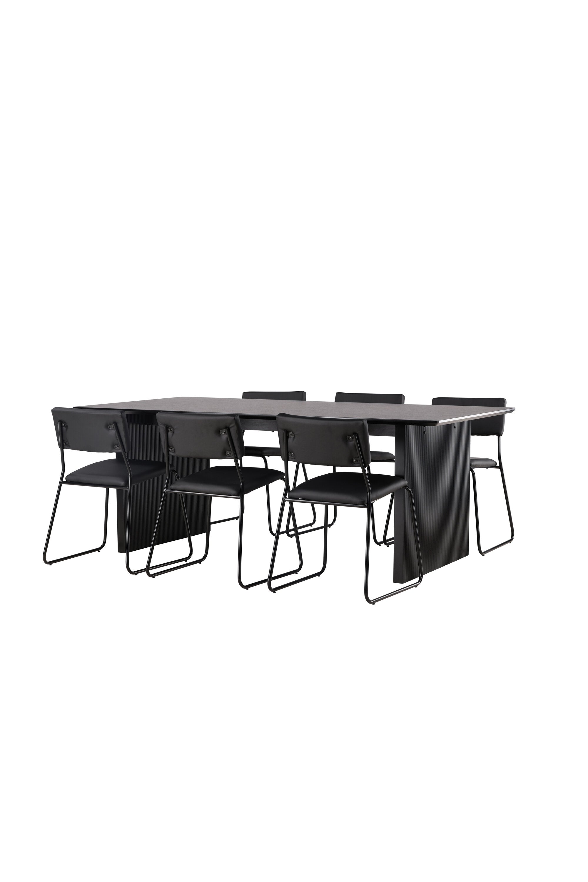 Vail Esstischset + Kenth 200cm/6St. in Schwarz präsentiert im Onlineshop von KAQTU Design AG. Esszimmerset ist von Venture Home
