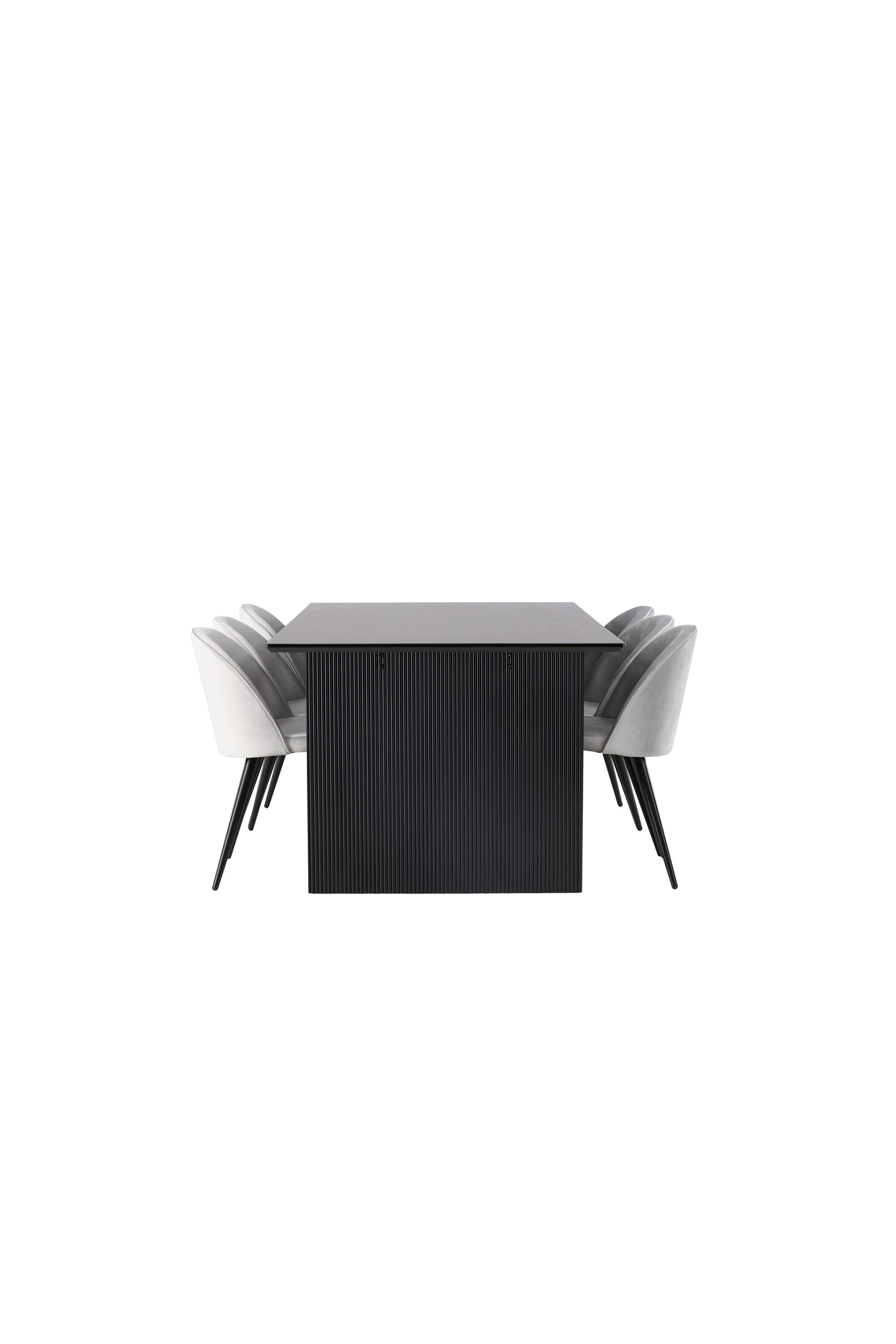 Vail Esszimmerset + Velvet 200cm/6St. in Schwarzgrau präsentiert im Onlineshop von KAQTU Design AG. Esszimmerset ist von Venture Home