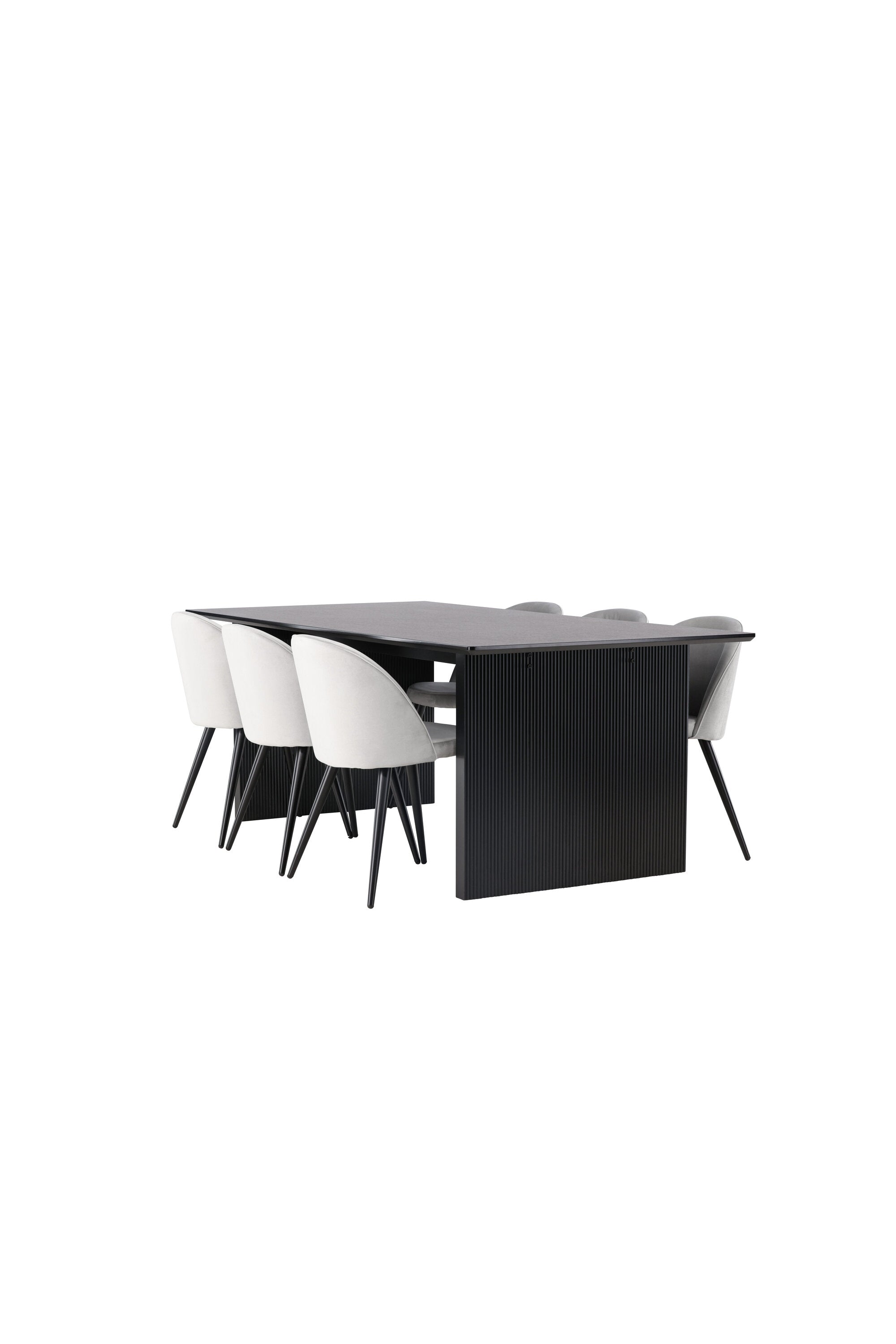 Vail Esszimmerset + Velvet 200cm/6St. in Schwarzgrau präsentiert im Onlineshop von KAQTU Design AG. Esszimmerset ist von Venture Home