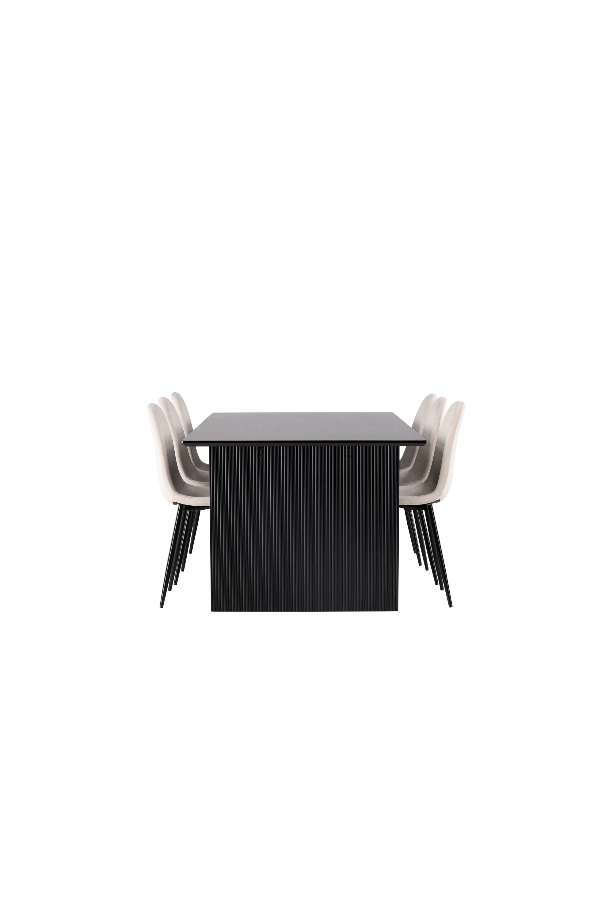 Vail Esszimmerset + Polar 200cm/6St. in Beige, Schwarz präsentiert im Onlineshop von KAQTU Design AG. Esszimmerset ist von Venture Home