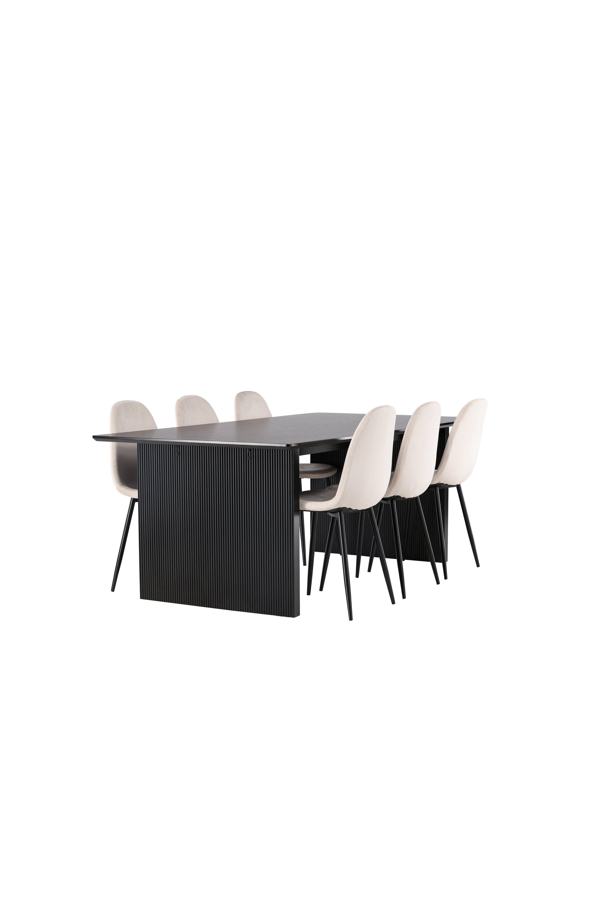 Vail Esszimmerset + Polar 200cm/6St. in Beige, Schwarz präsentiert im Onlineshop von KAQTU Design AG. Esszimmerset ist von Venture Home