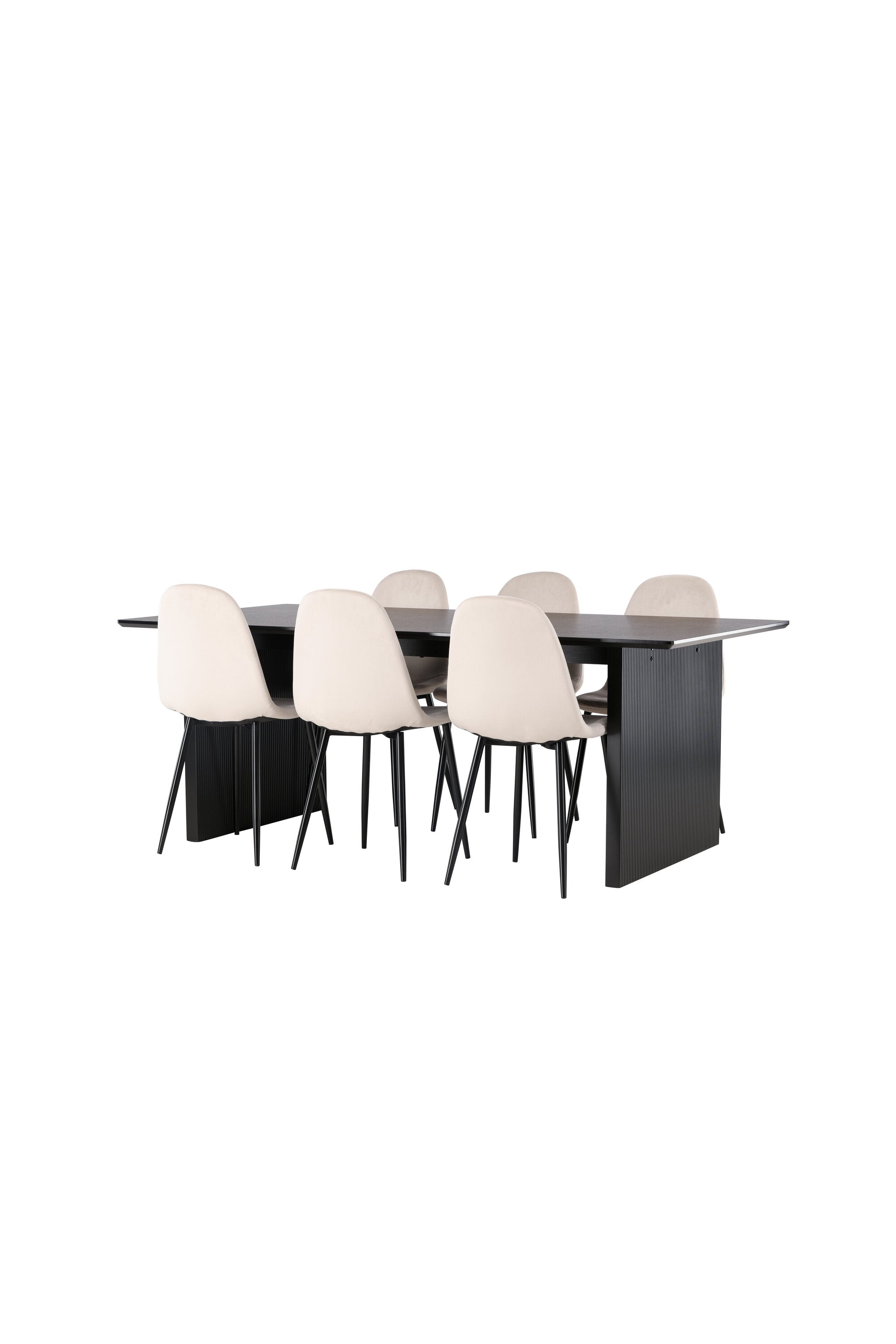 Vail Esszimmerset + Polar 200cm/6St. in Beige, Schwarz präsentiert im Onlineshop von KAQTU Design AG. Esszimmerset ist von Venture Home