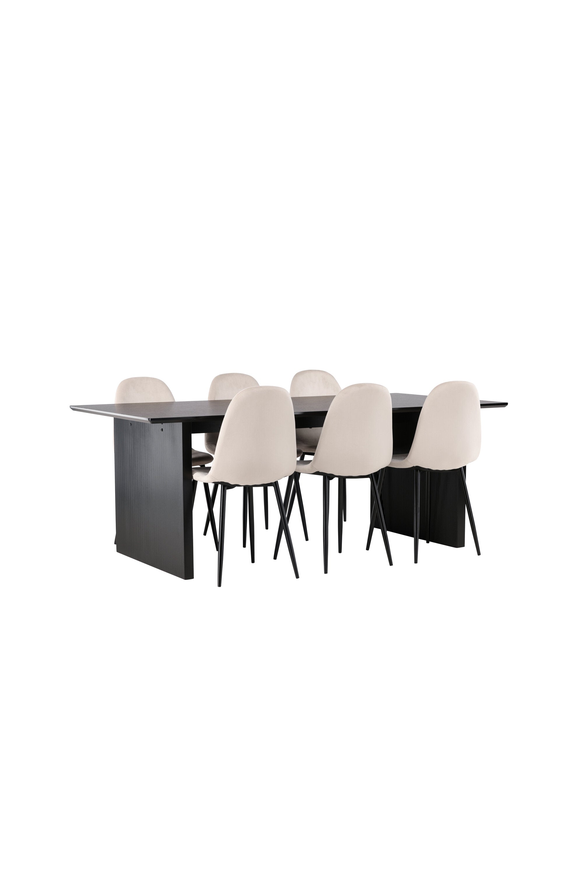 Vail Esszimmerset + Polar 200cm/6St. in Beige, Schwarz präsentiert im Onlineshop von KAQTU Design AG. Esszimmerset ist von Venture Home