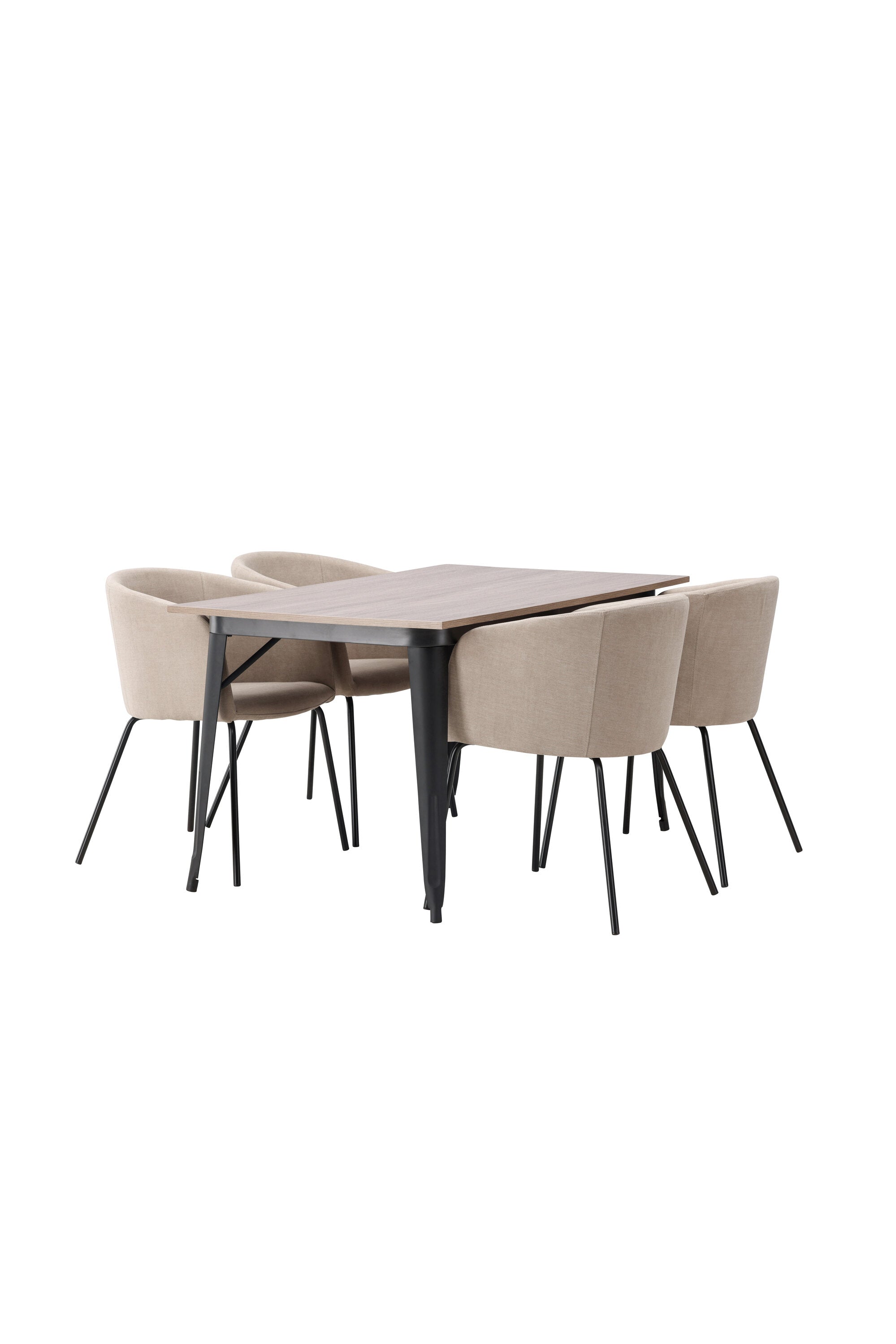 Tempe Esszimmerset + Berit 140cm/4St. in Beige, Schwarz präsentiert im Onlineshop von KAQTU Design AG. Esszimmerset ist von Venture Home