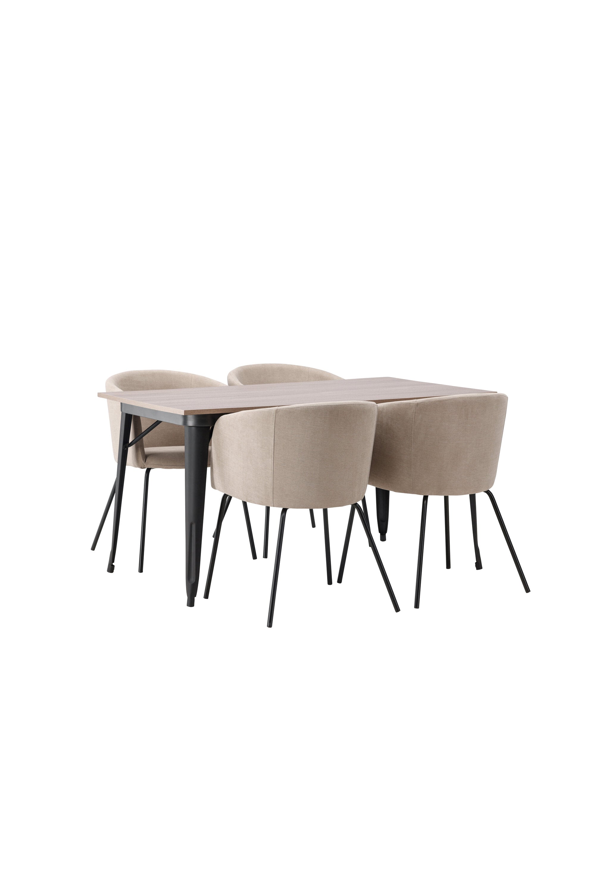 Tempe Esszimmerset + Berit 140cm/4St. in Beige, Schwarz präsentiert im Onlineshop von KAQTU Design AG. Esszimmerset ist von Venture Home