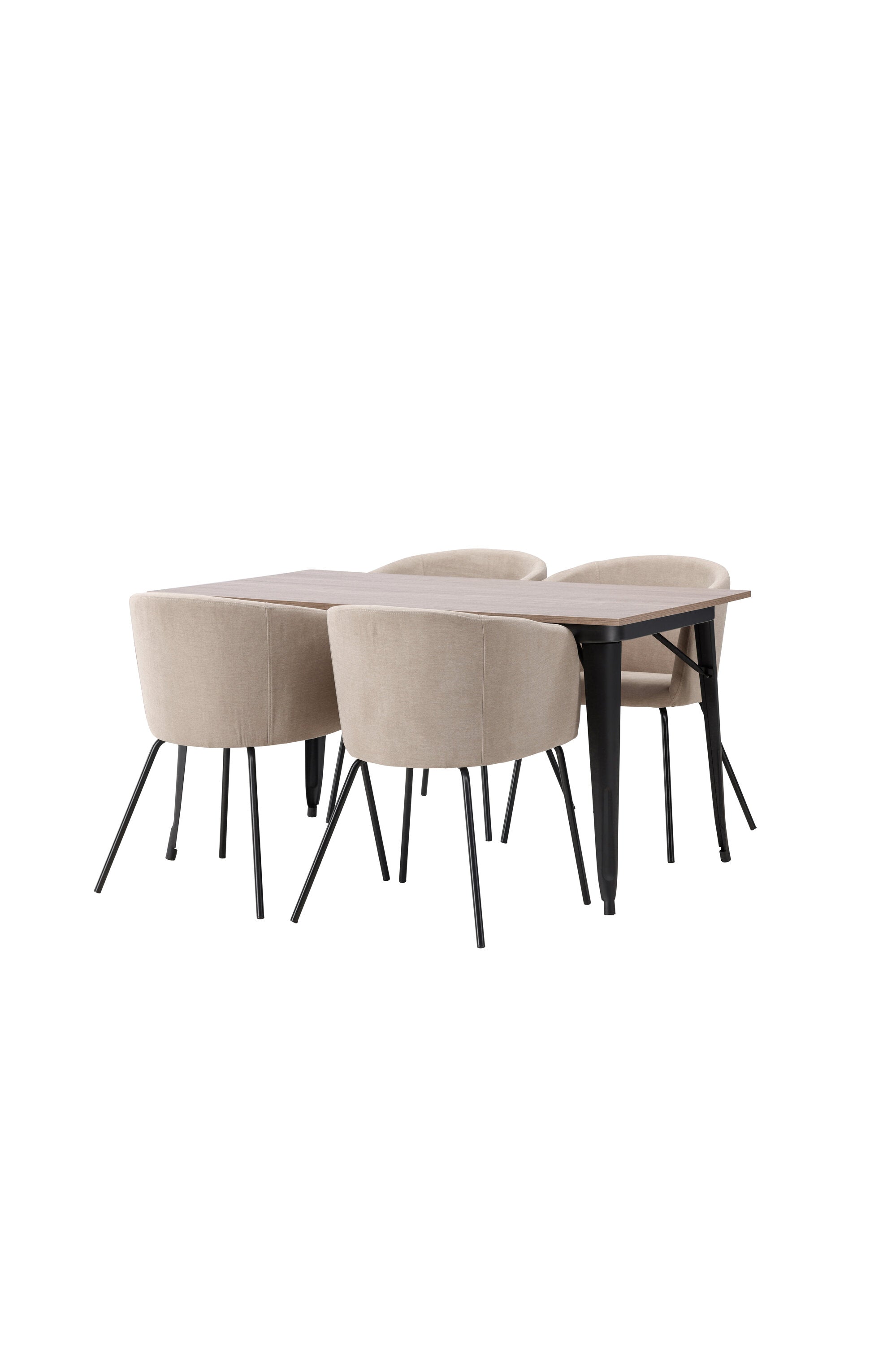 Tempe Esszimmerset + Berit 140cm/4St. in Beige, Schwarz präsentiert im Onlineshop von KAQTU Design AG. Esszimmerset ist von Venture Home