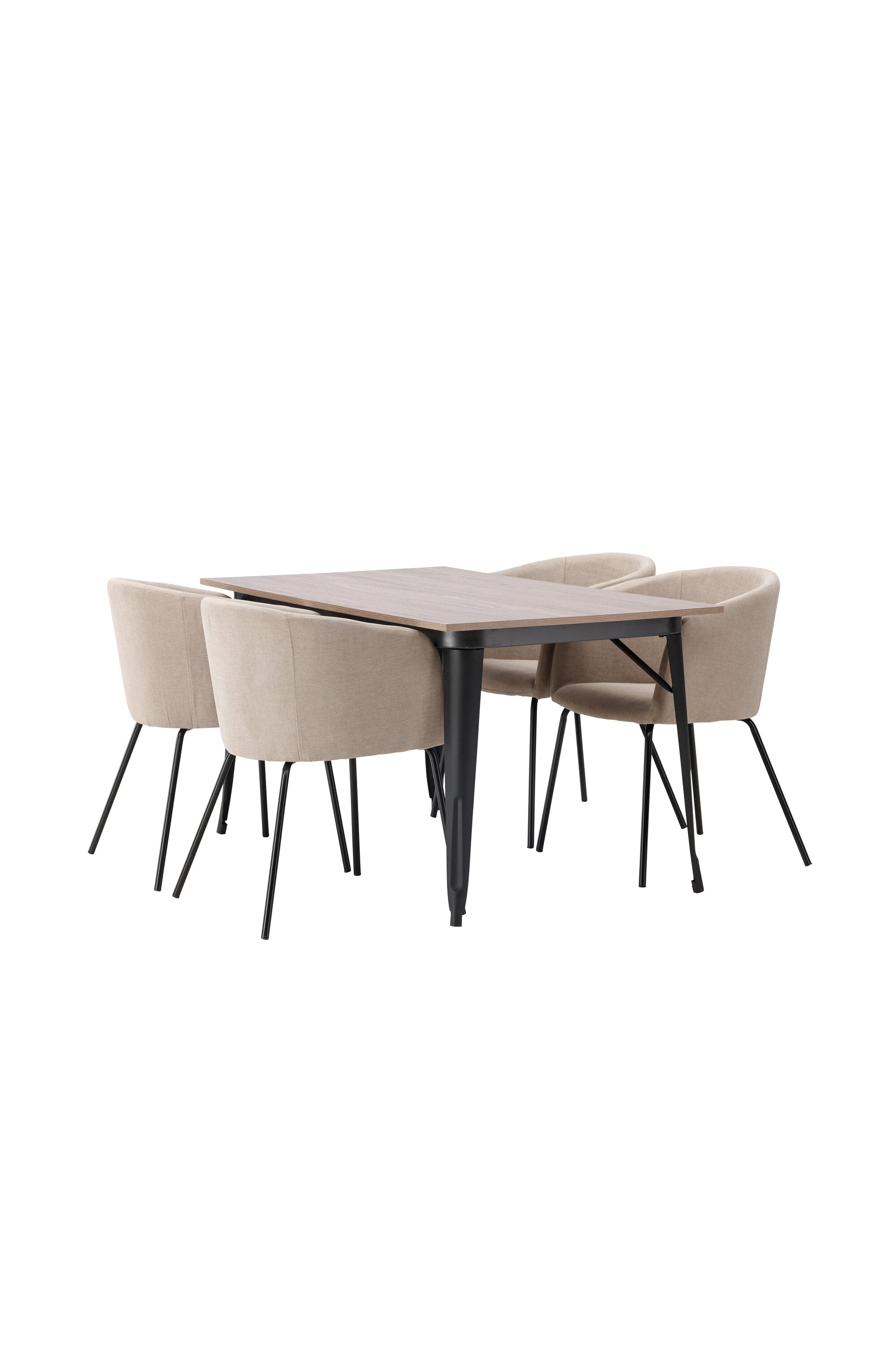 Tempe Esszimmerset + Berit 140cm/4St. in Beige, Schwarz präsentiert im Onlineshop von KAQTU Design AG. Esszimmerset ist von Venture Home