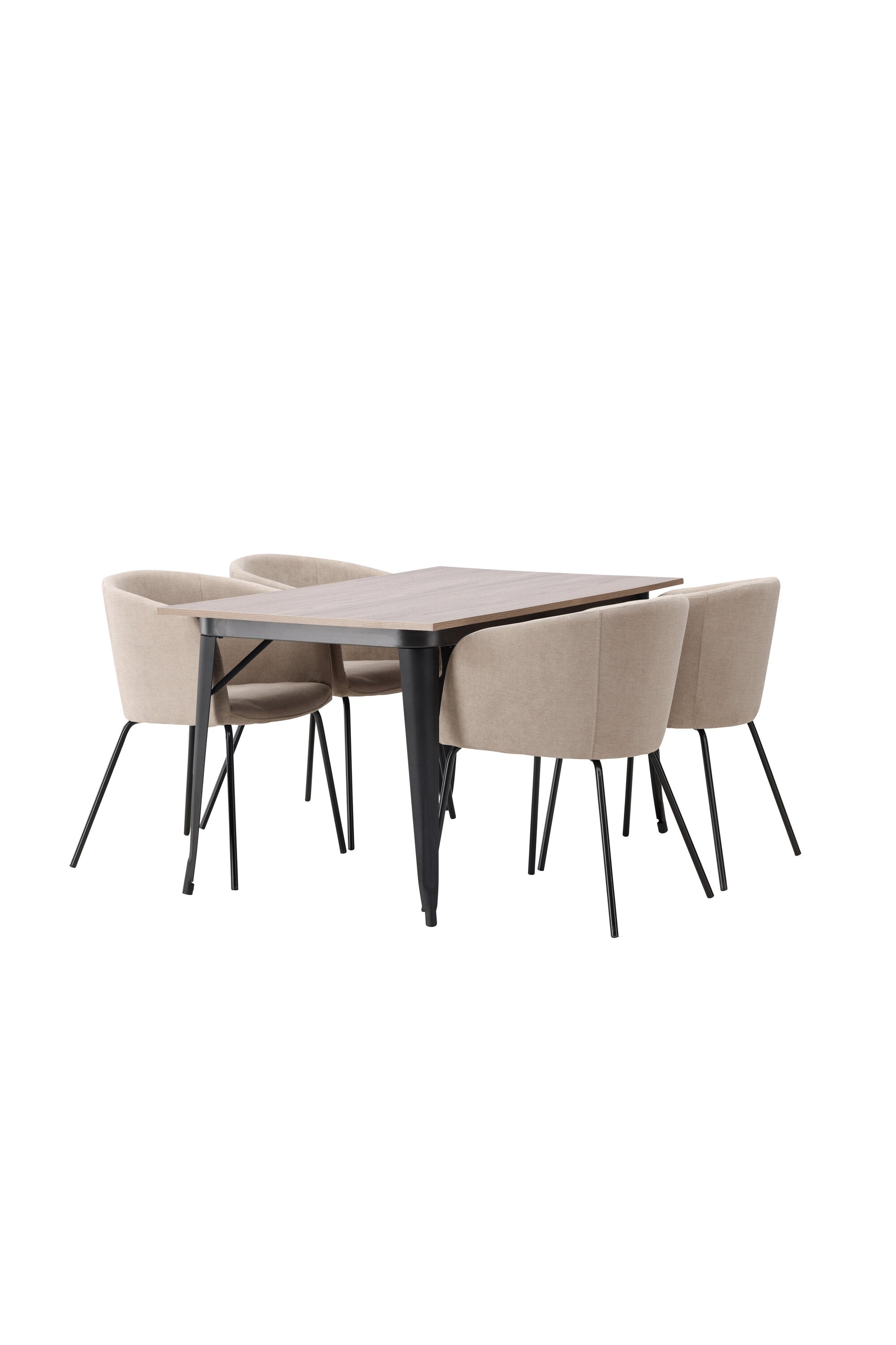 Tempe Esszimmerset + Berit 140cm/4St. in Beige, Schwarz präsentiert im Onlineshop von KAQTU Design AG. Esszimmerset ist von Venture Home
