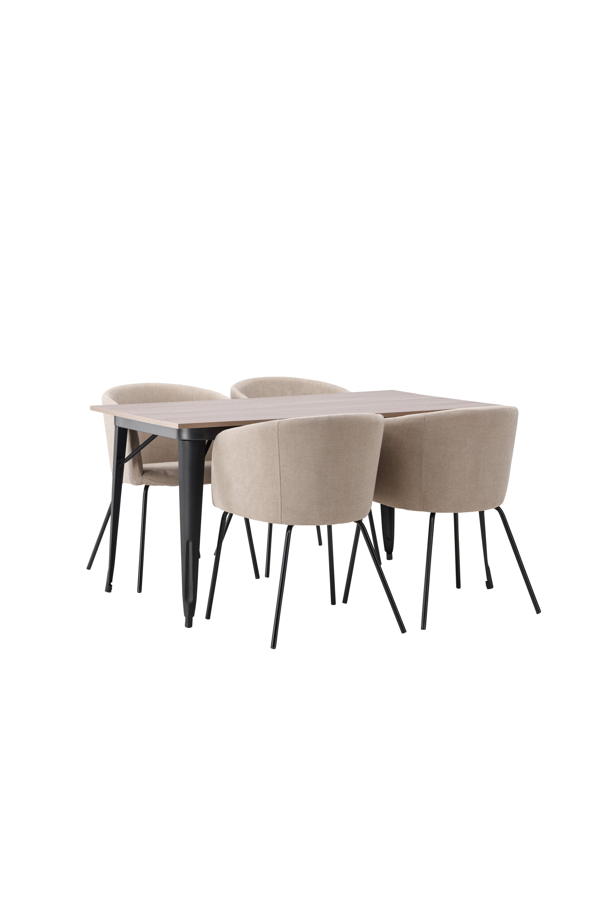 Tempe Esszimmerset + Berit 140cm/4St. in Beige, Schwarz präsentiert im Onlineshop von KAQTU Design AG. Esszimmerset ist von Venture Home